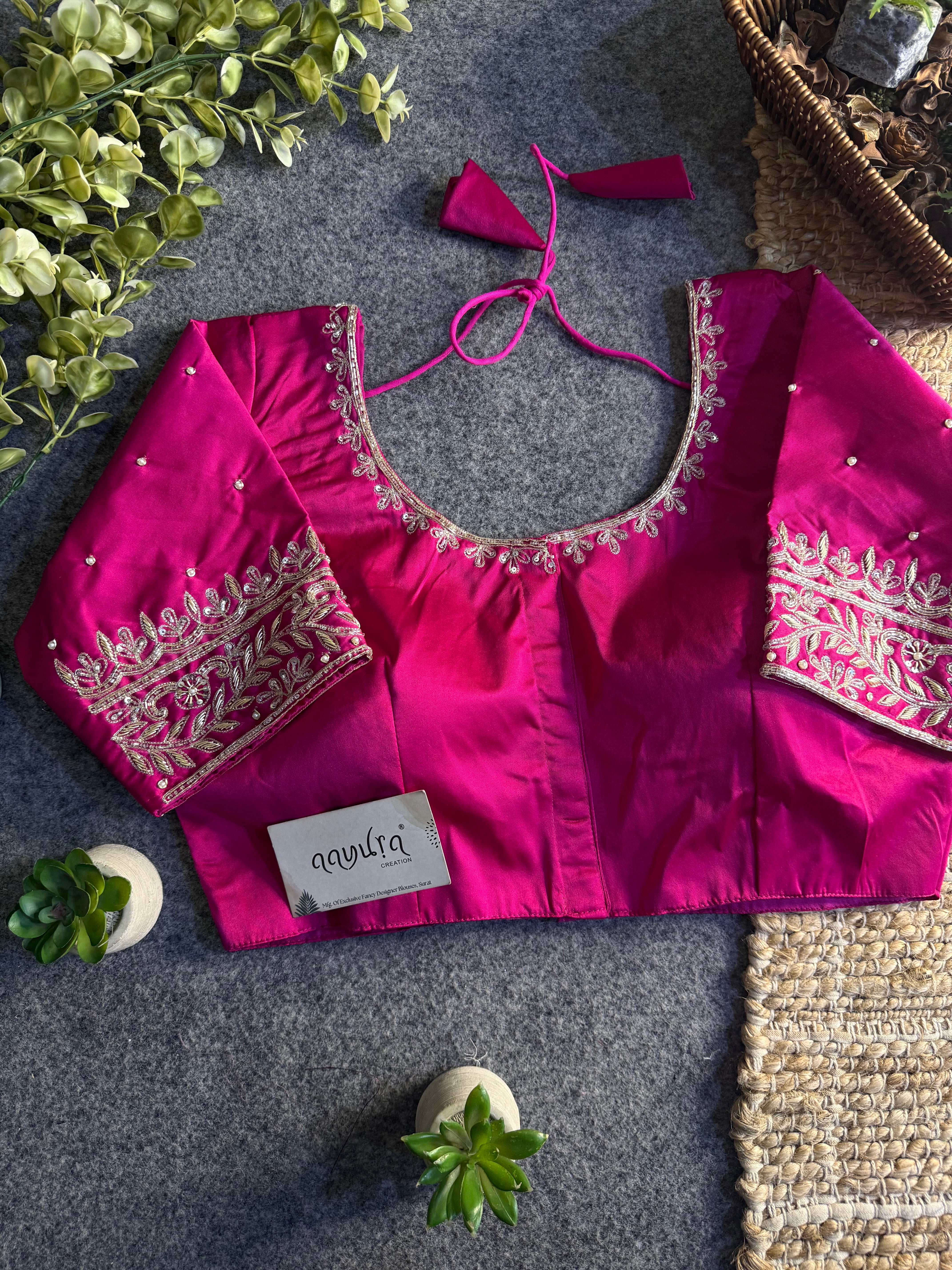 Royal Zardosi Silk Front-Open Blouse