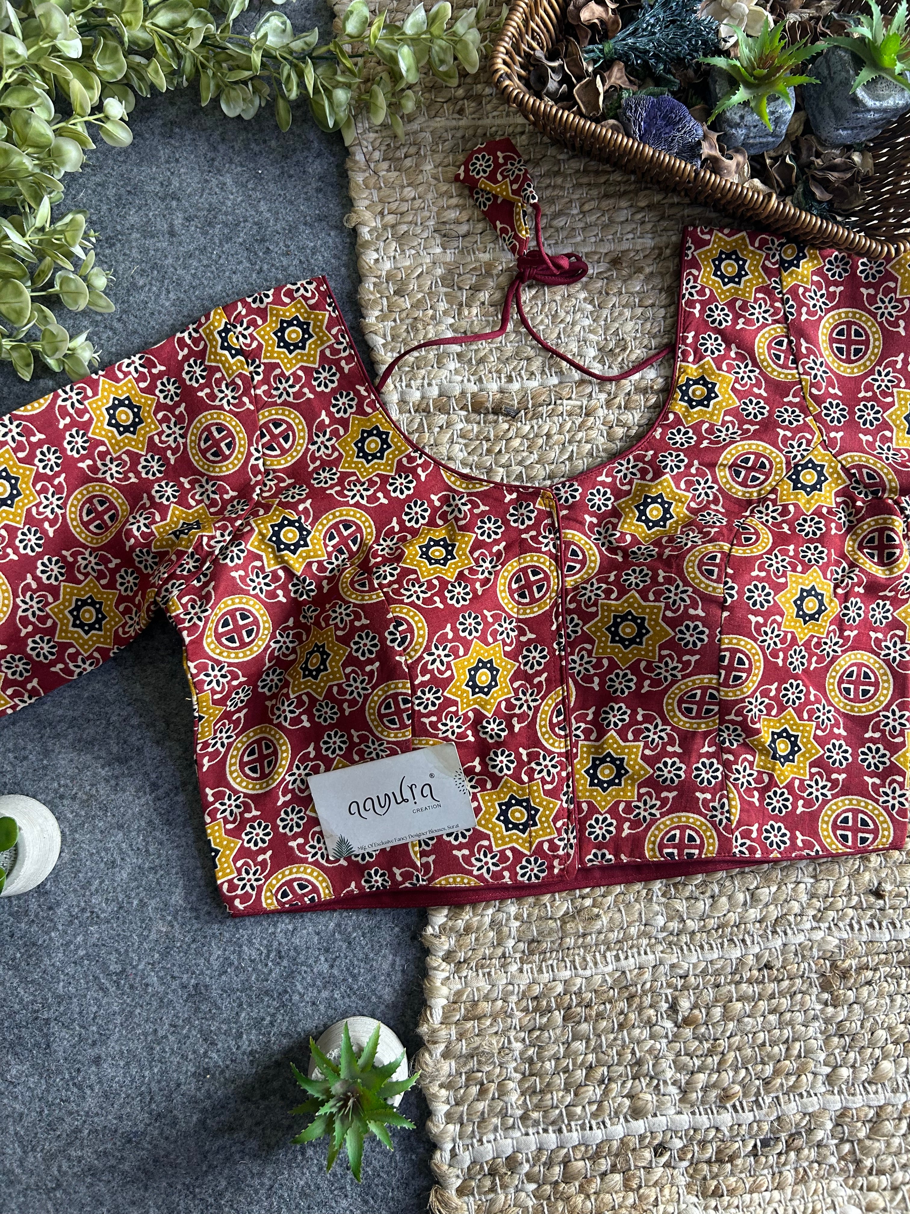 Cotton Front Open Blouse