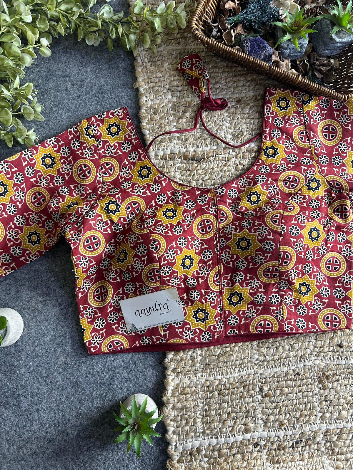 Cotton Front Open Blouse