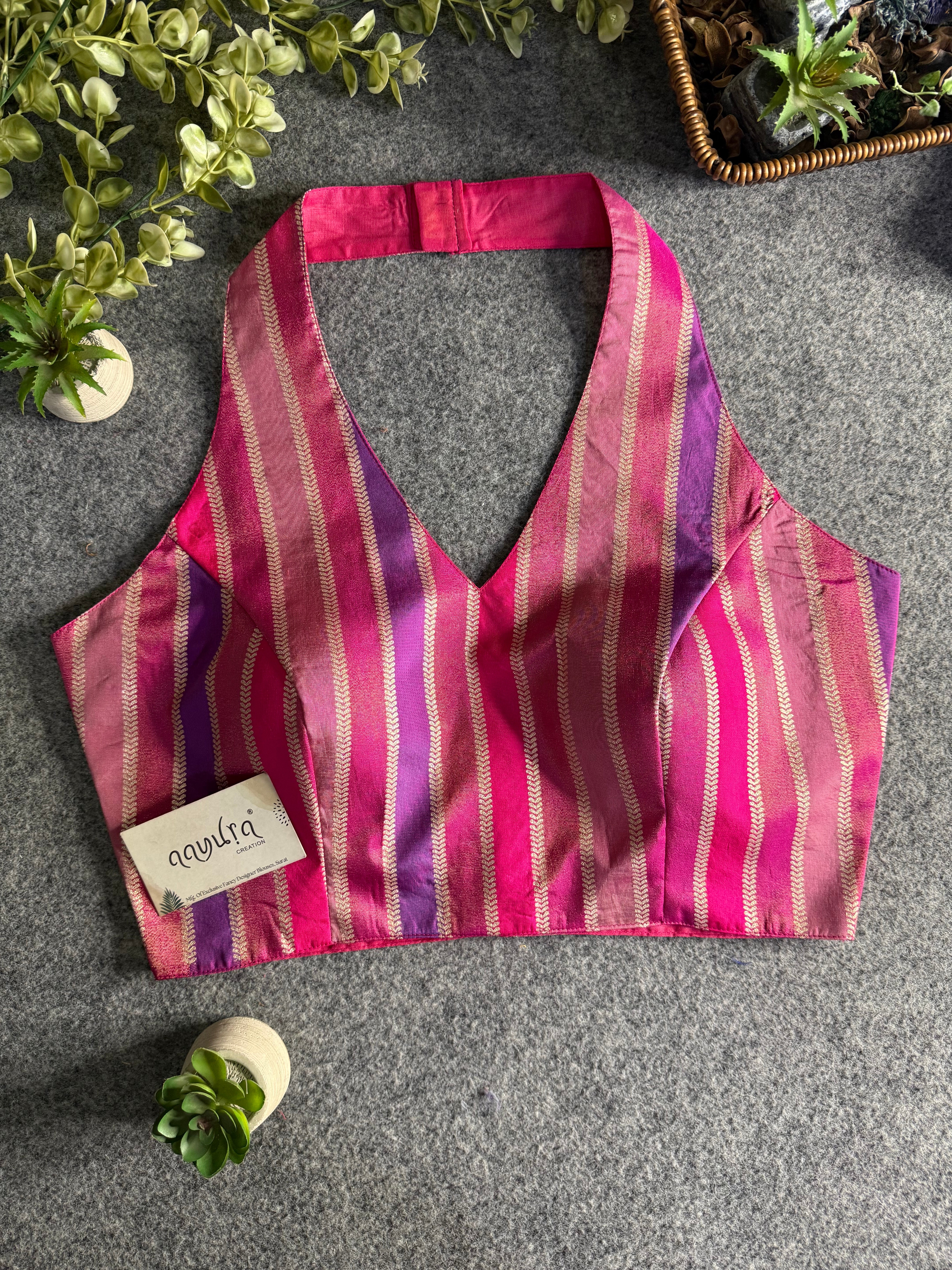 Banarasi Modern Halter Neck