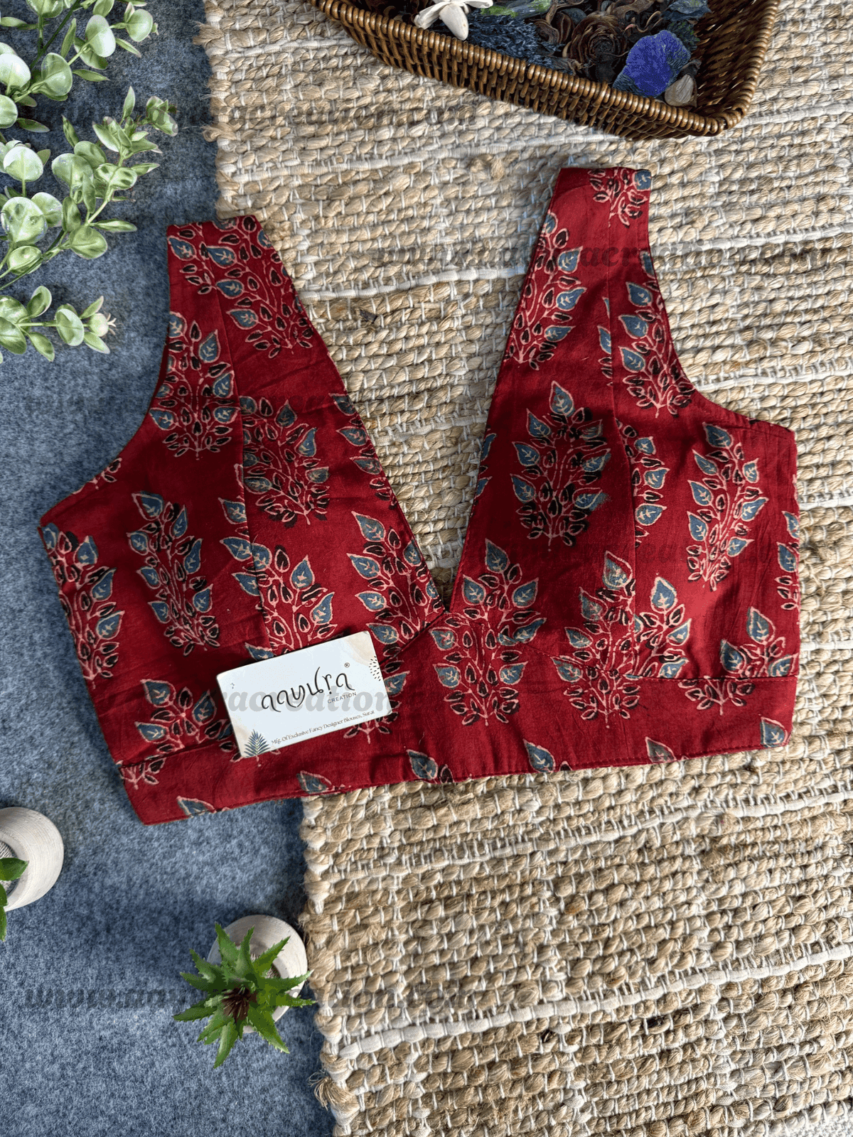 Ajrakh V Neck