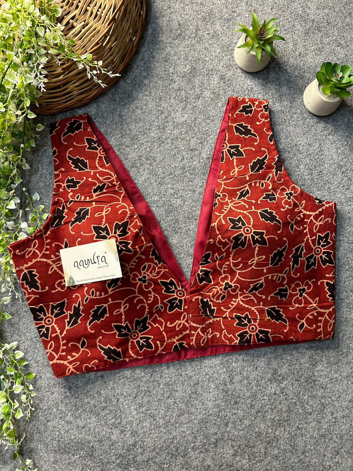 Ajrakh V Neck