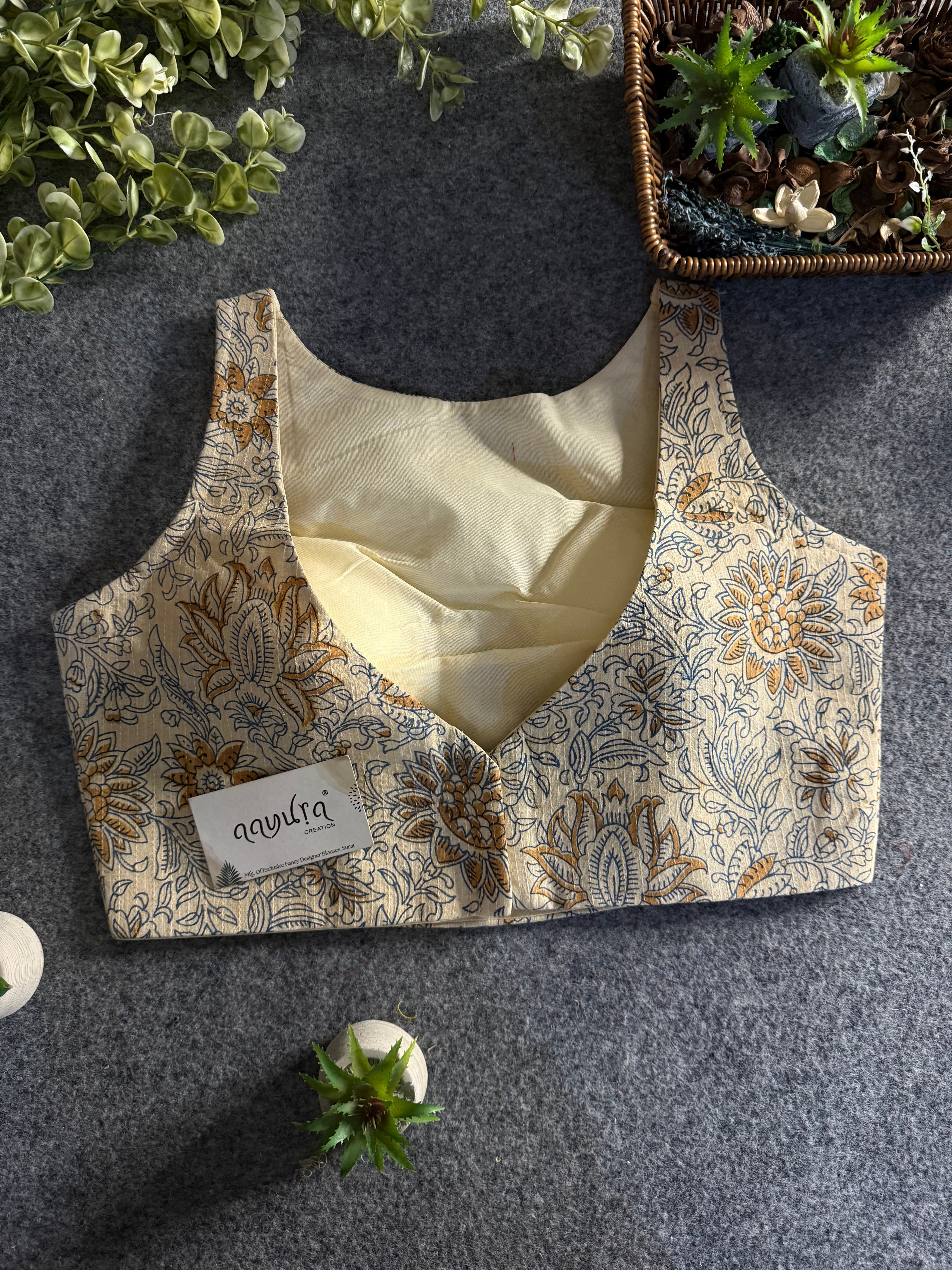 Boatneck Ajrakh Blouse