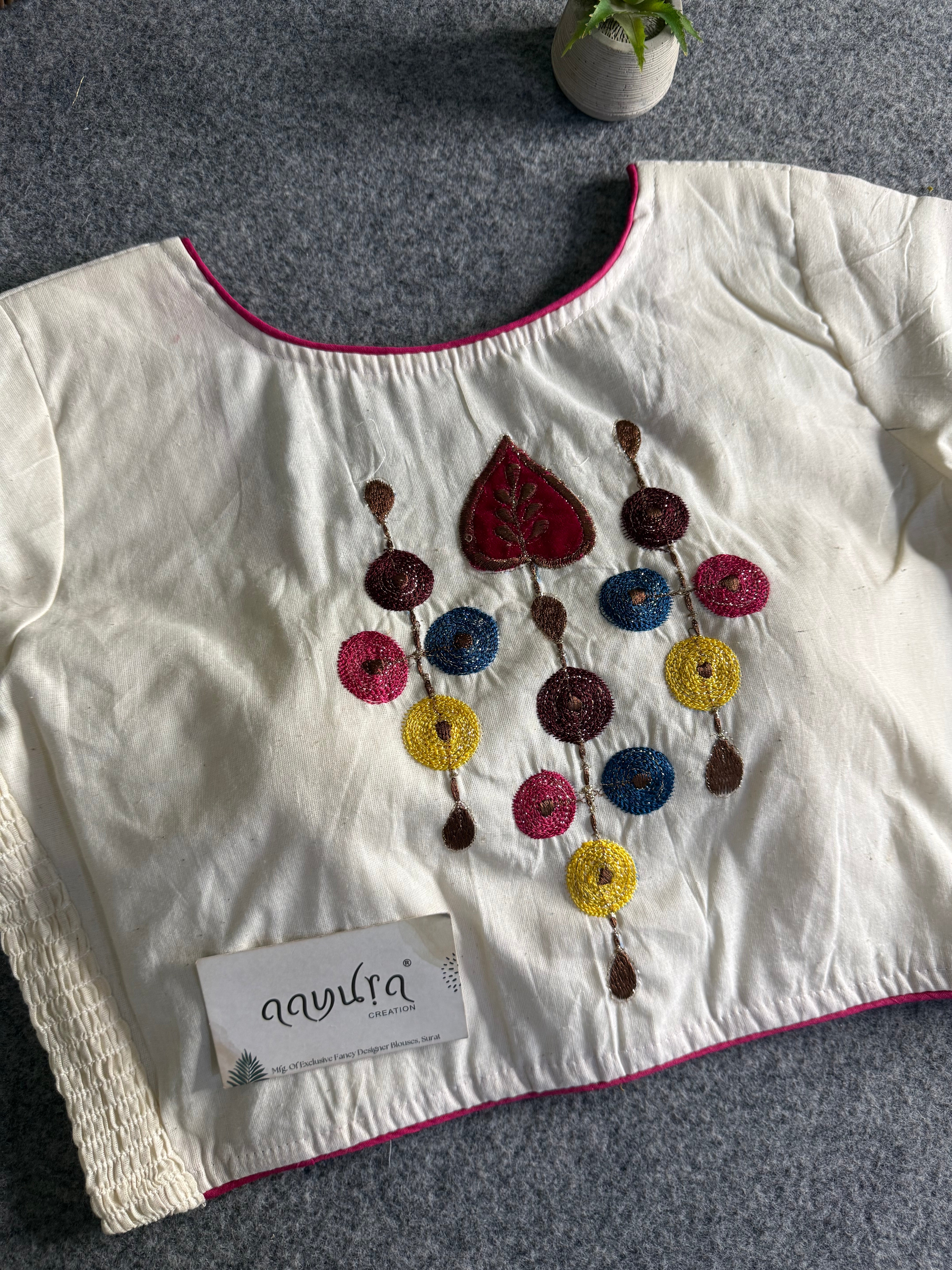 Khadi Threaded Streatchable Blouse