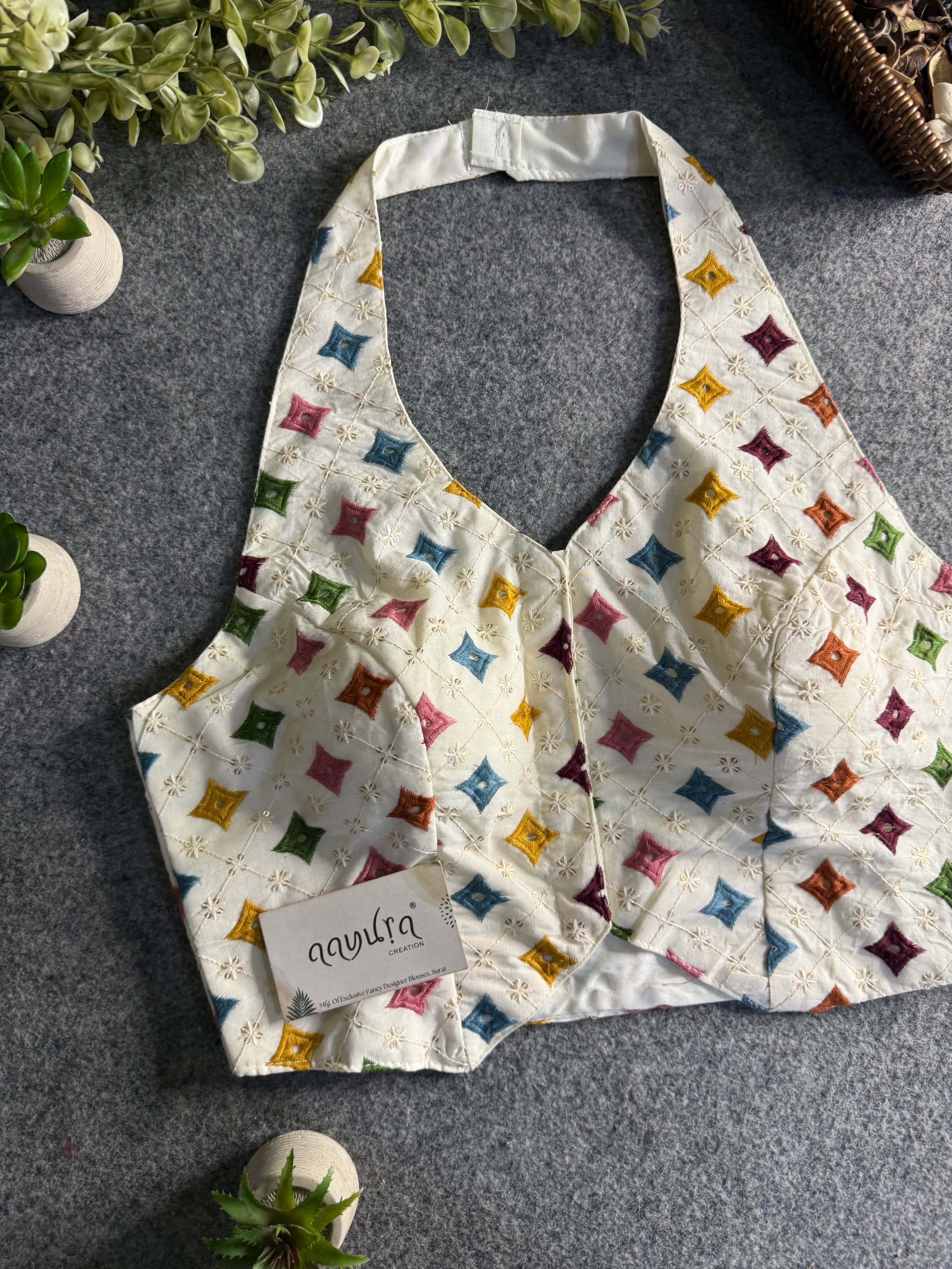 Cotton Halter Neck Blouse