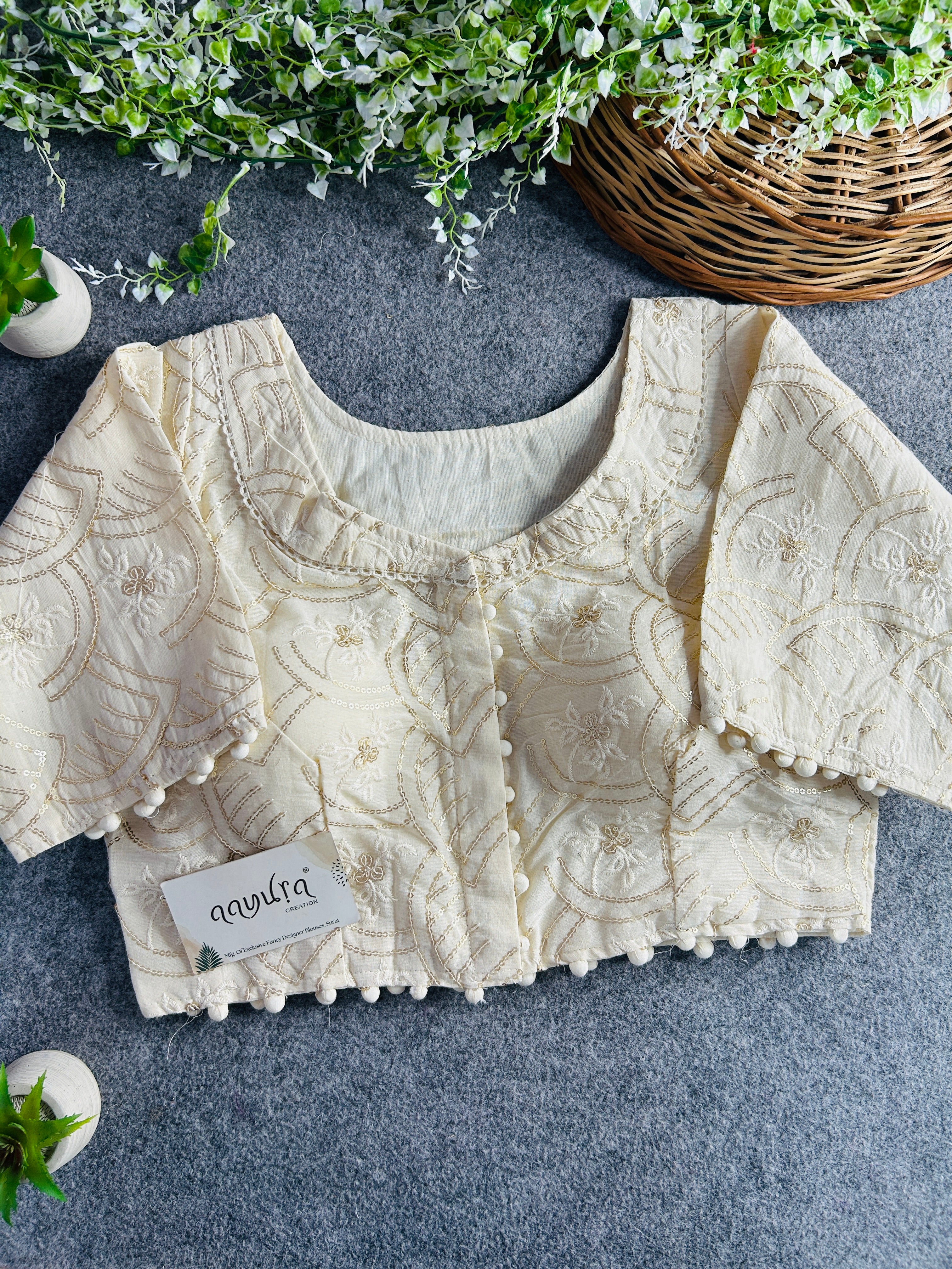 Khadi Cotton Collar Blouse