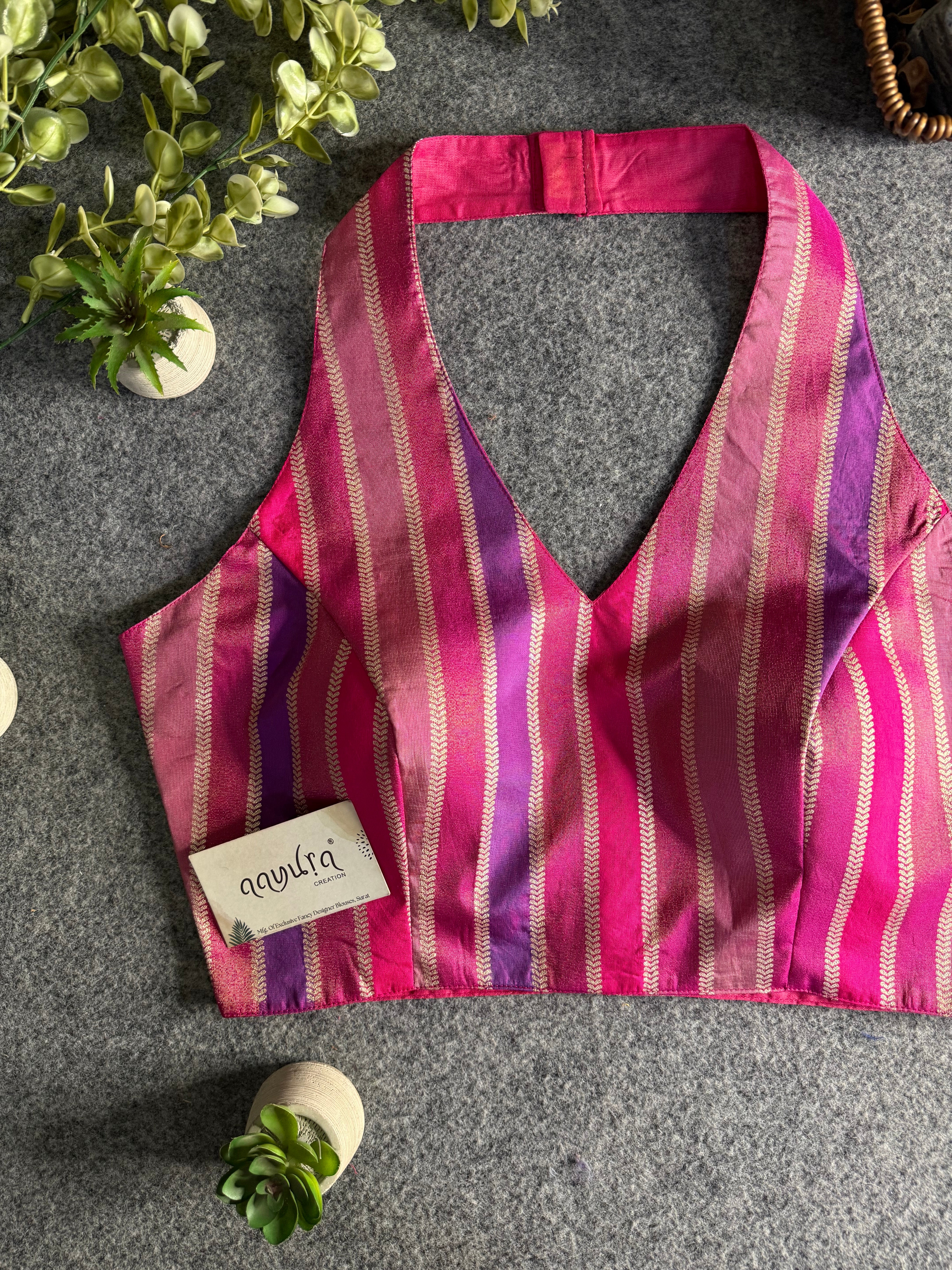 Banarasi Modern Halter Neck