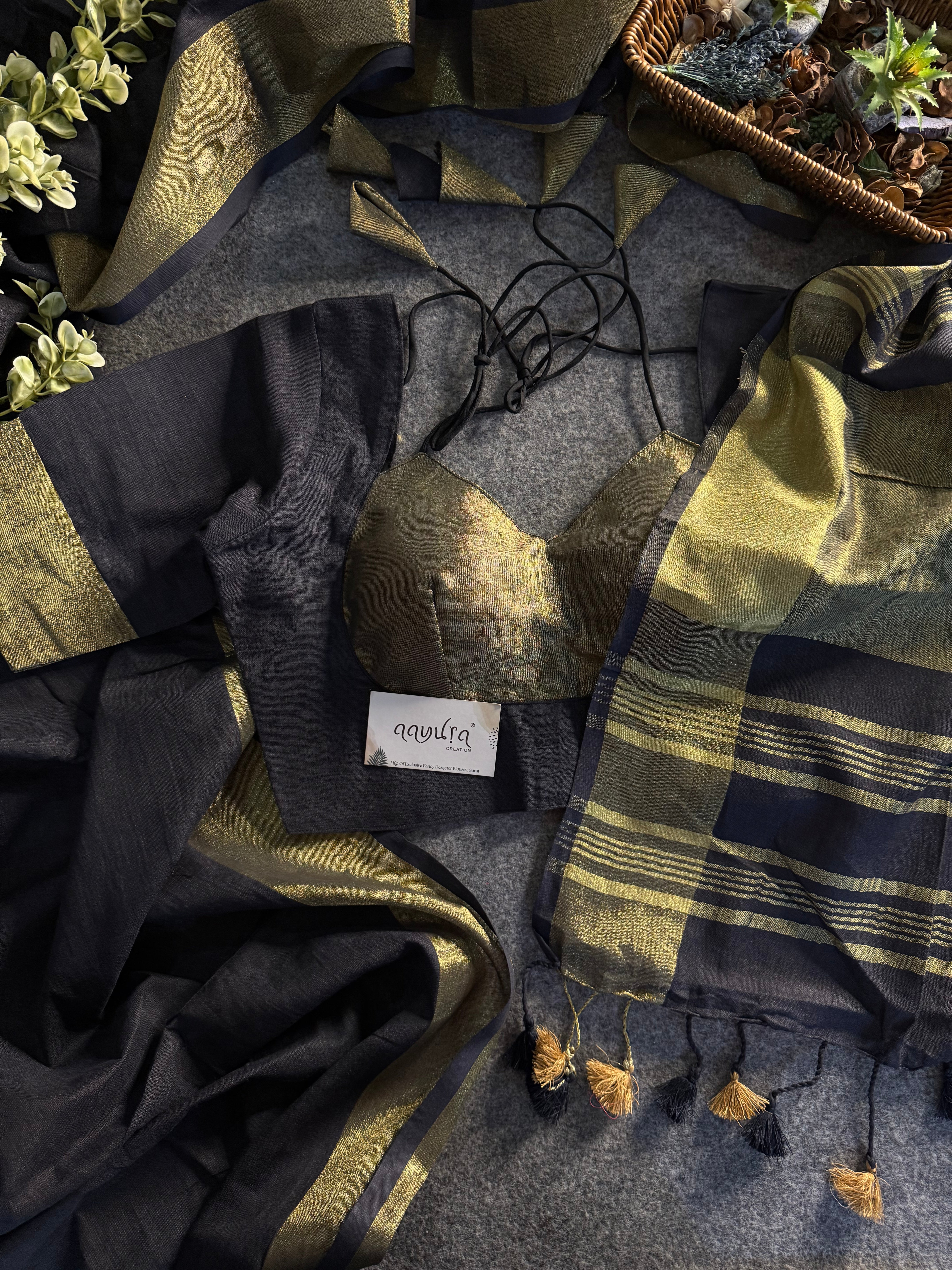 Handwoven Linen Grace Saree