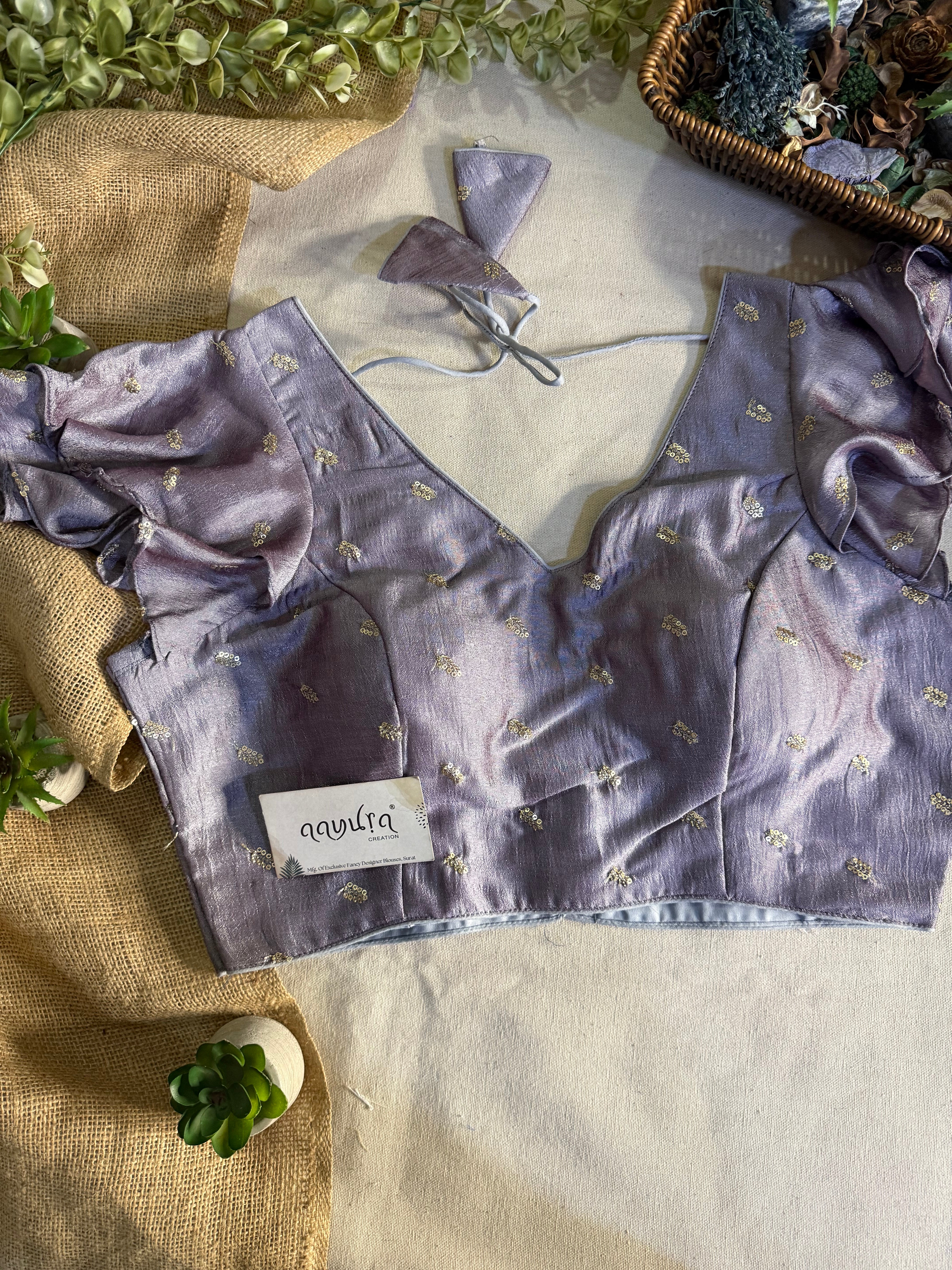 Elegant Frill Vichitra Silk Blouse