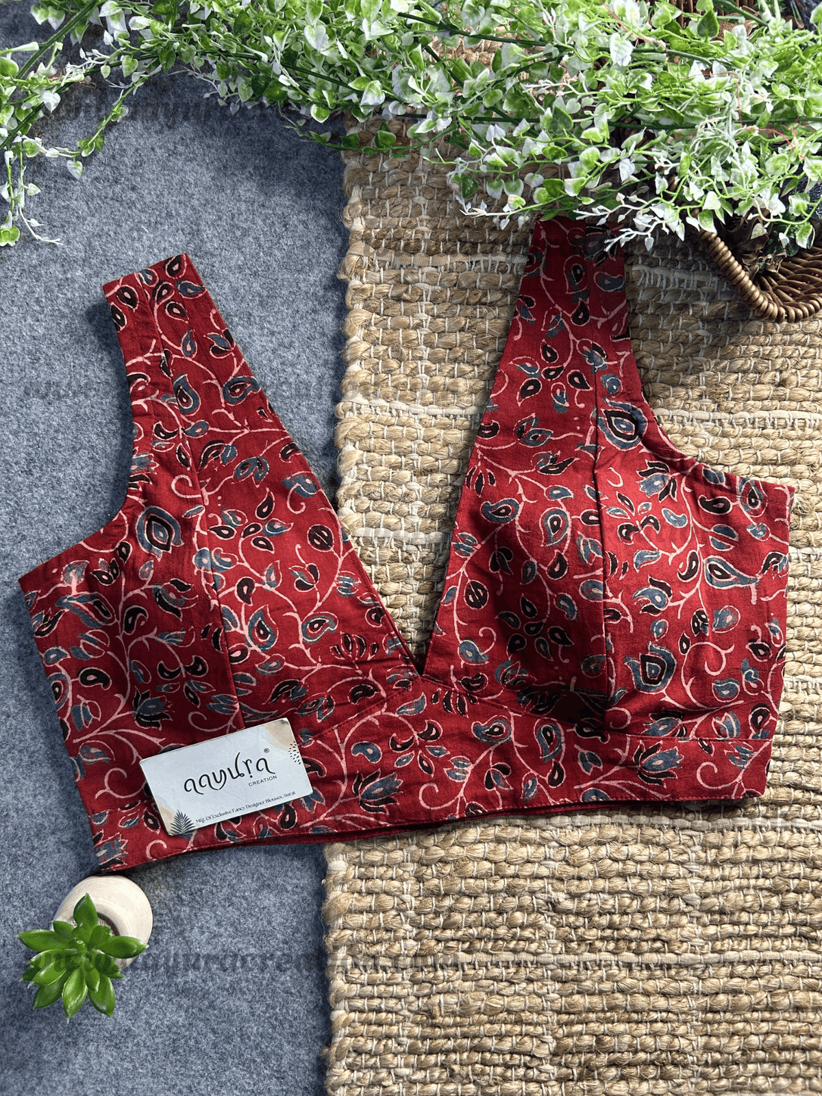 Ajrakh V Neck