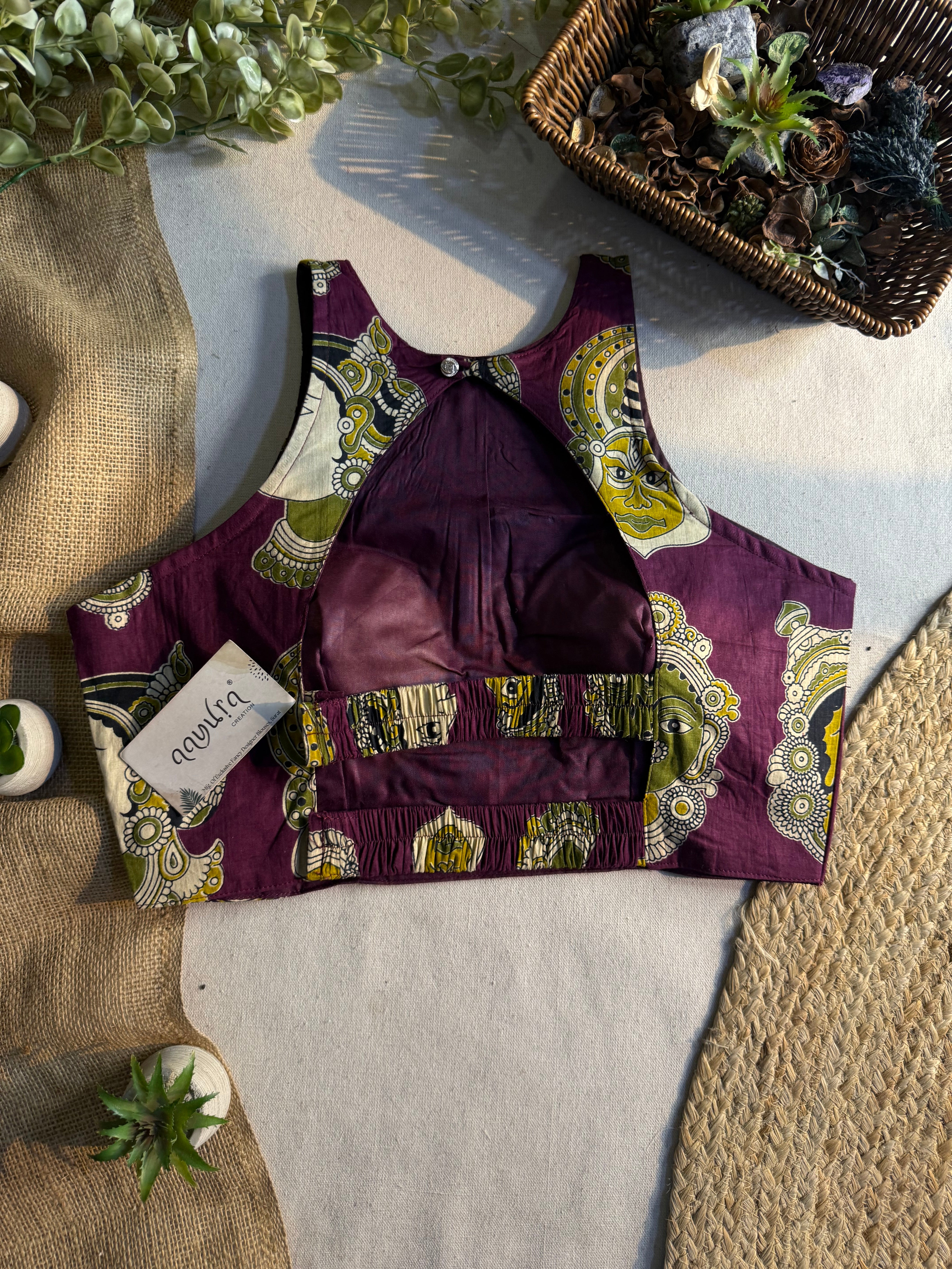 StyleEase Cotton Halter Designer Blouse