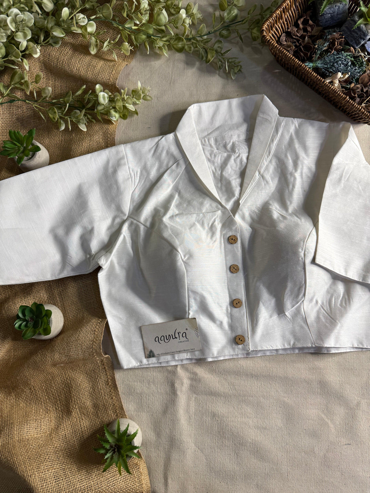 Banglori Cotton Collar Neck Blouse