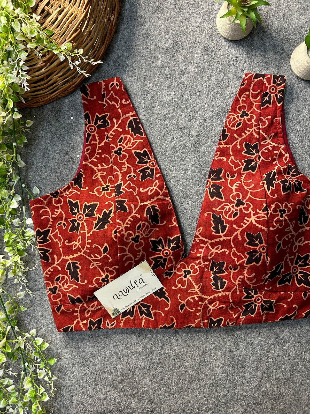 Ajrakh V Neck