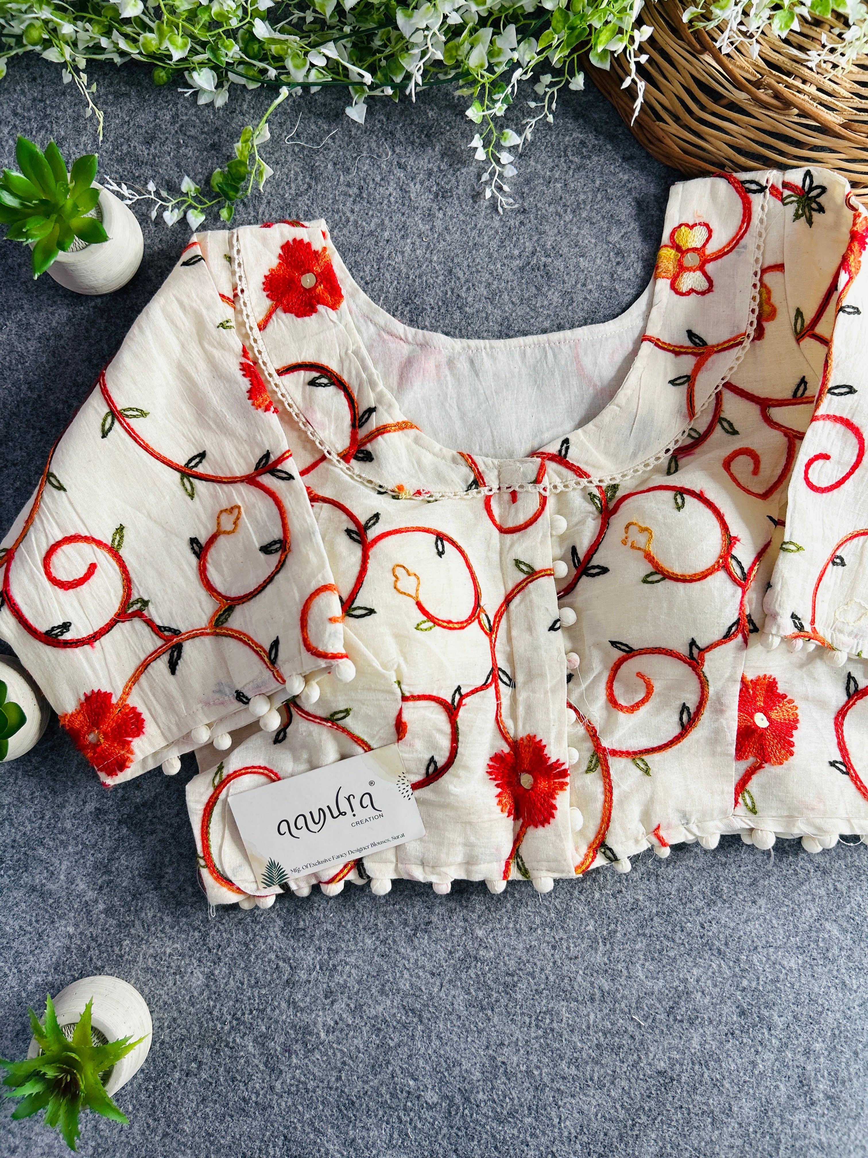 Khadi Cotton Collar Blouse