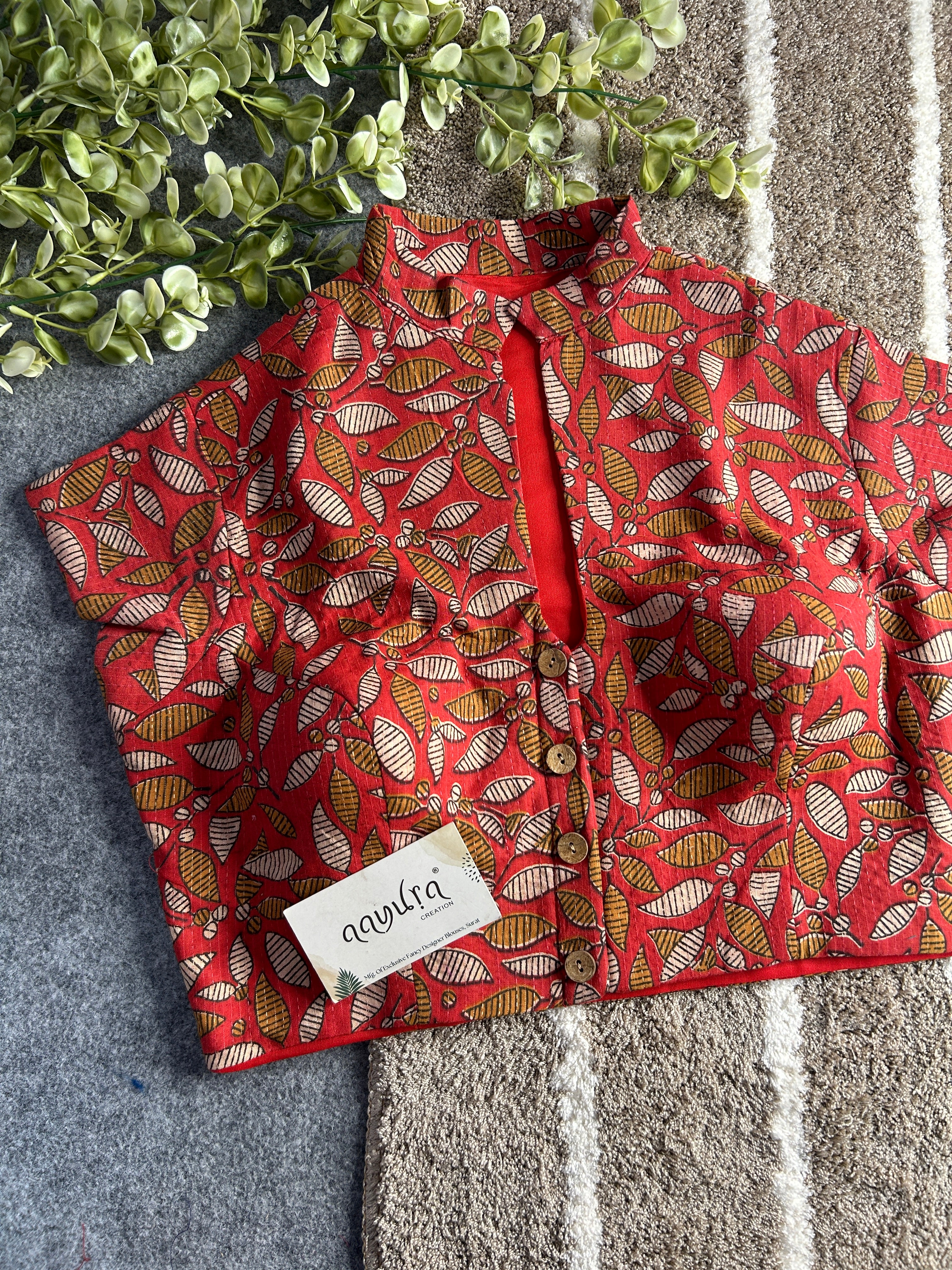 Ajrakh Highneck- Red