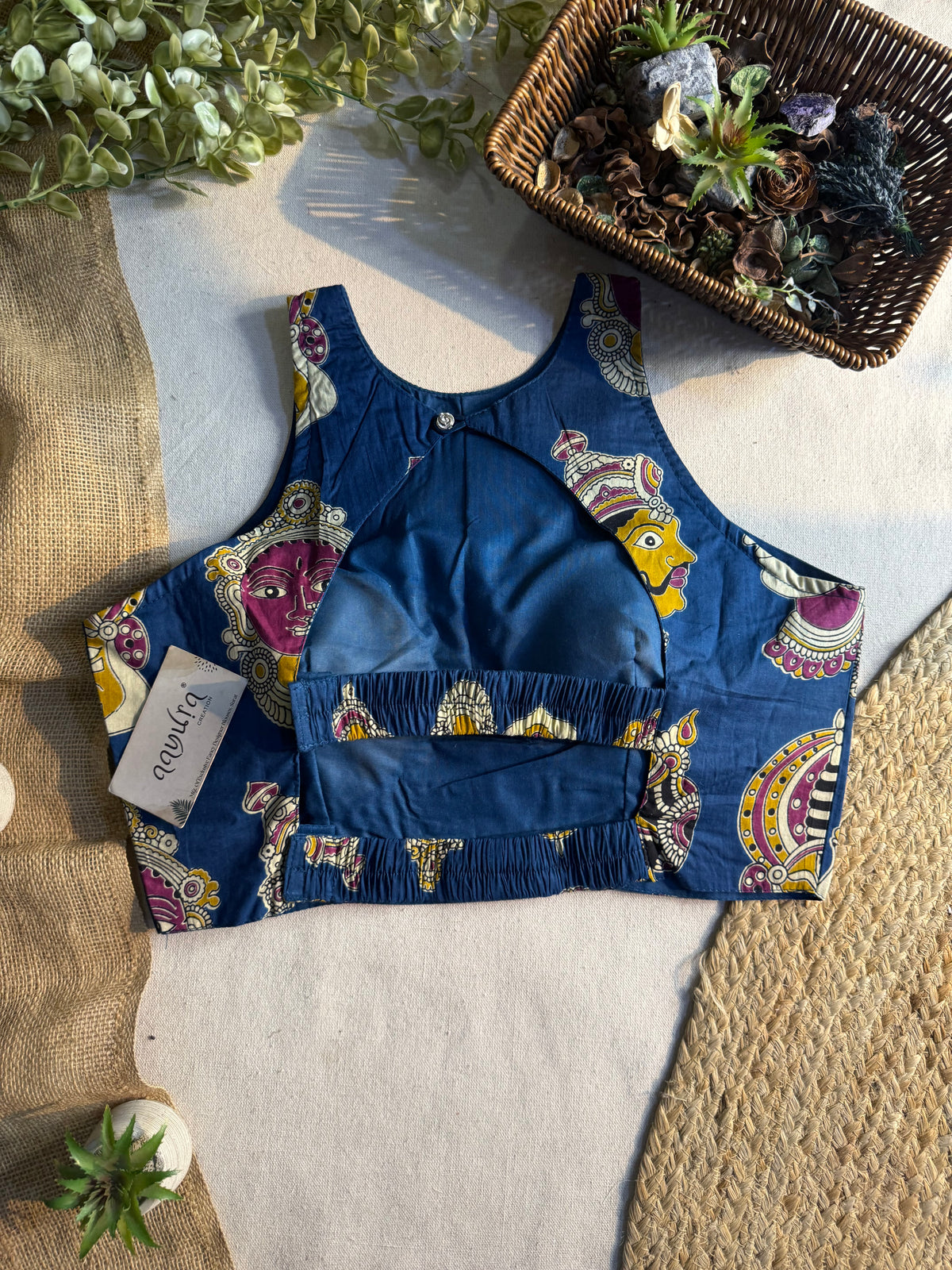 StyleEase Cotton Halter Designer Blouse