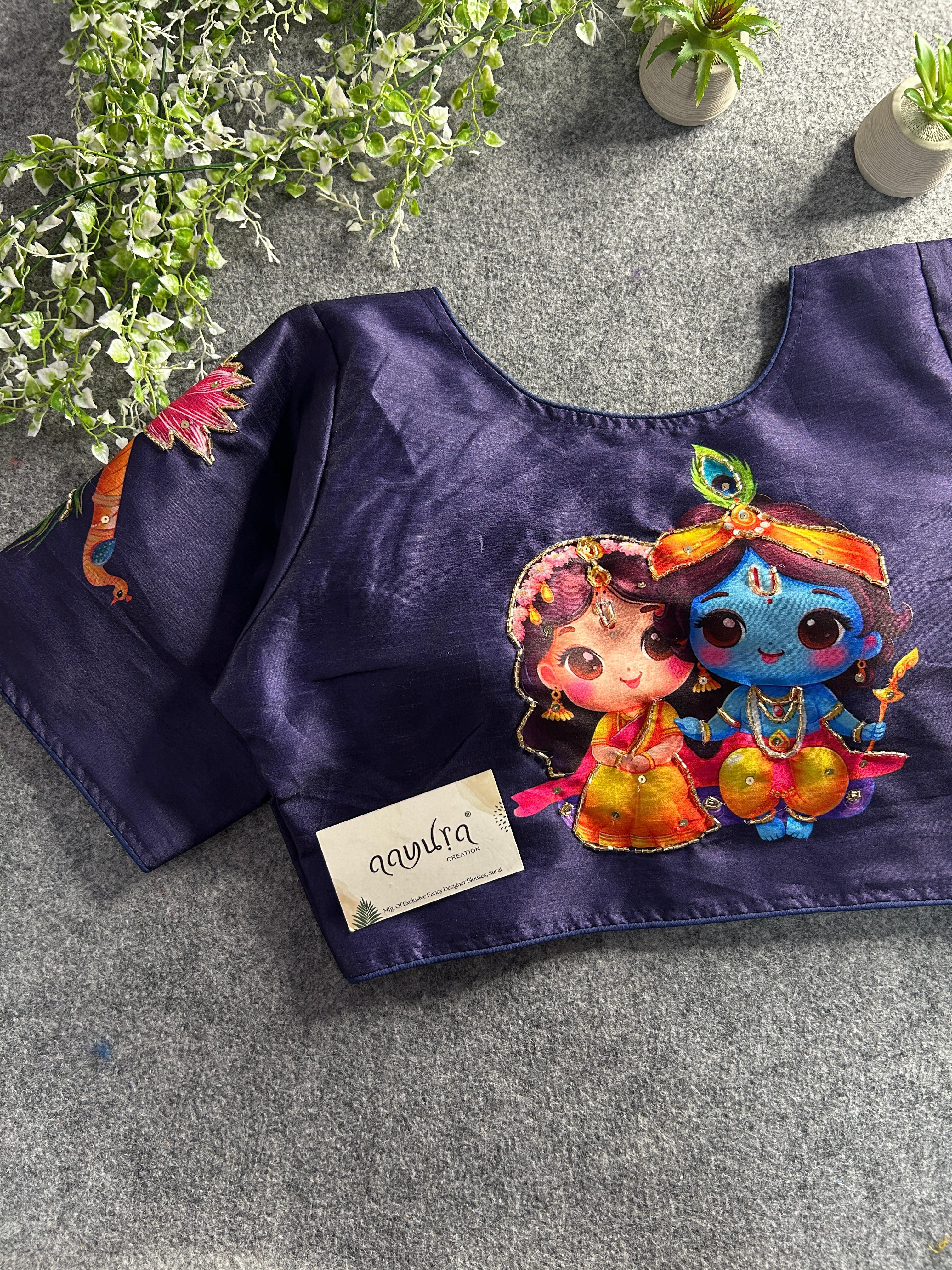 Krishna Radha Print Blouse