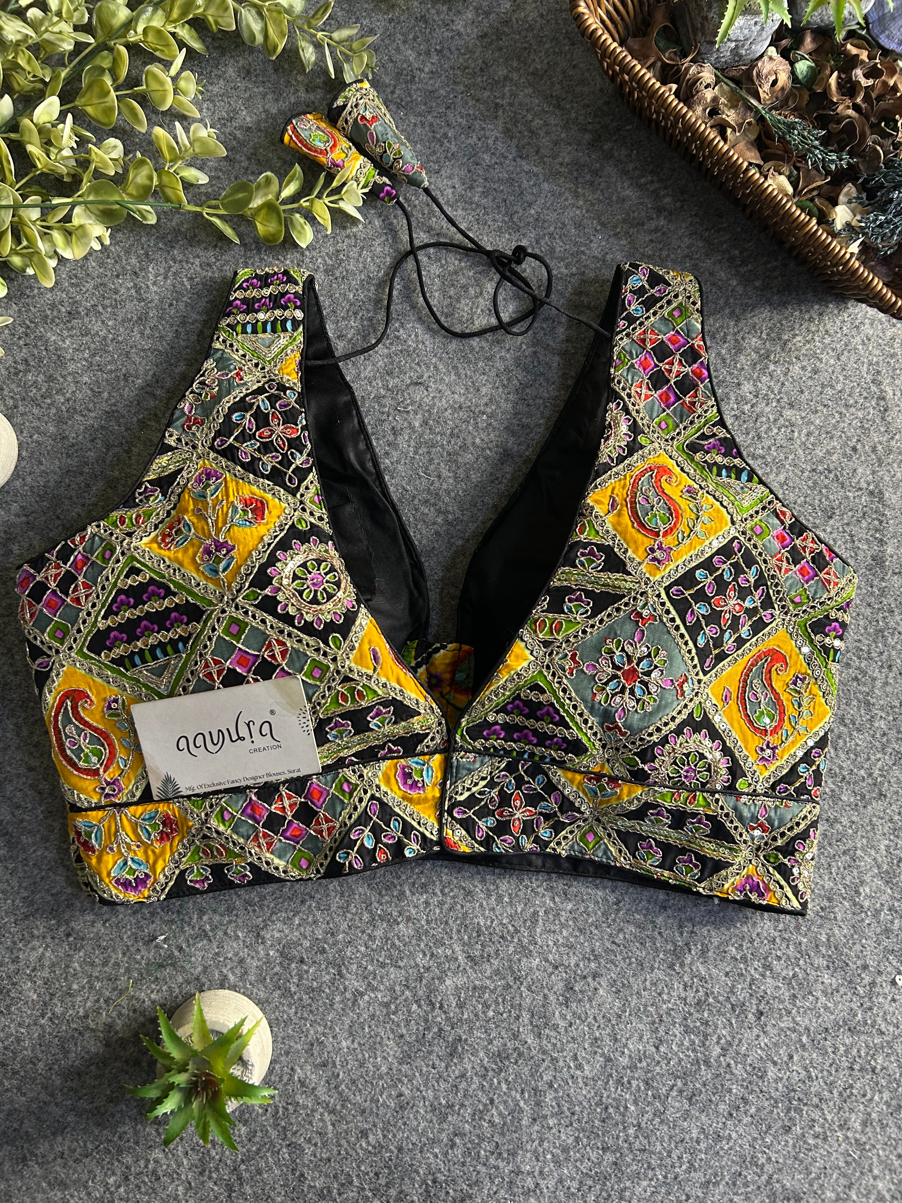 Regal V-Neck Designer Blouse