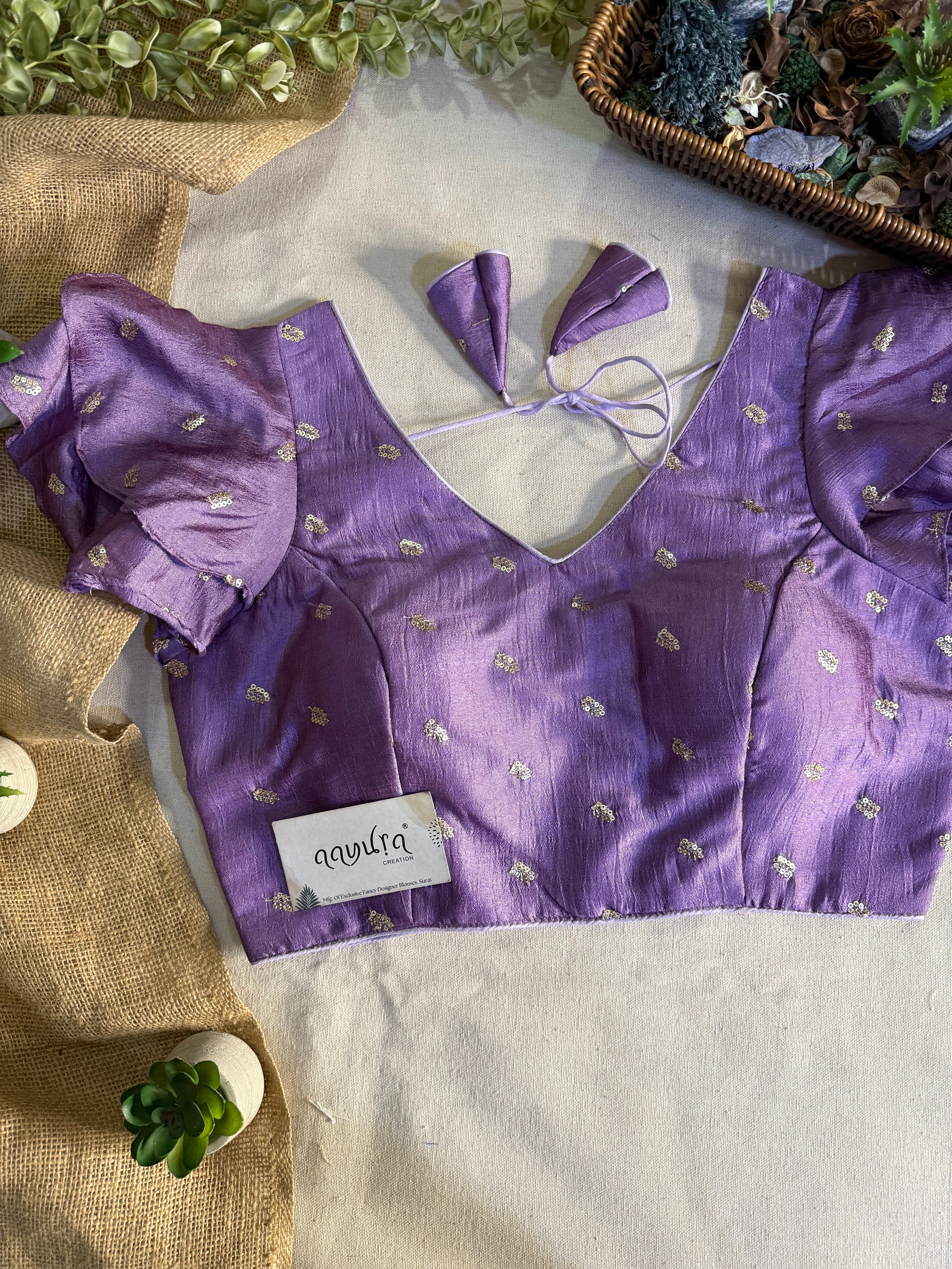 Elegant Frill Vichitra Silk Blouse