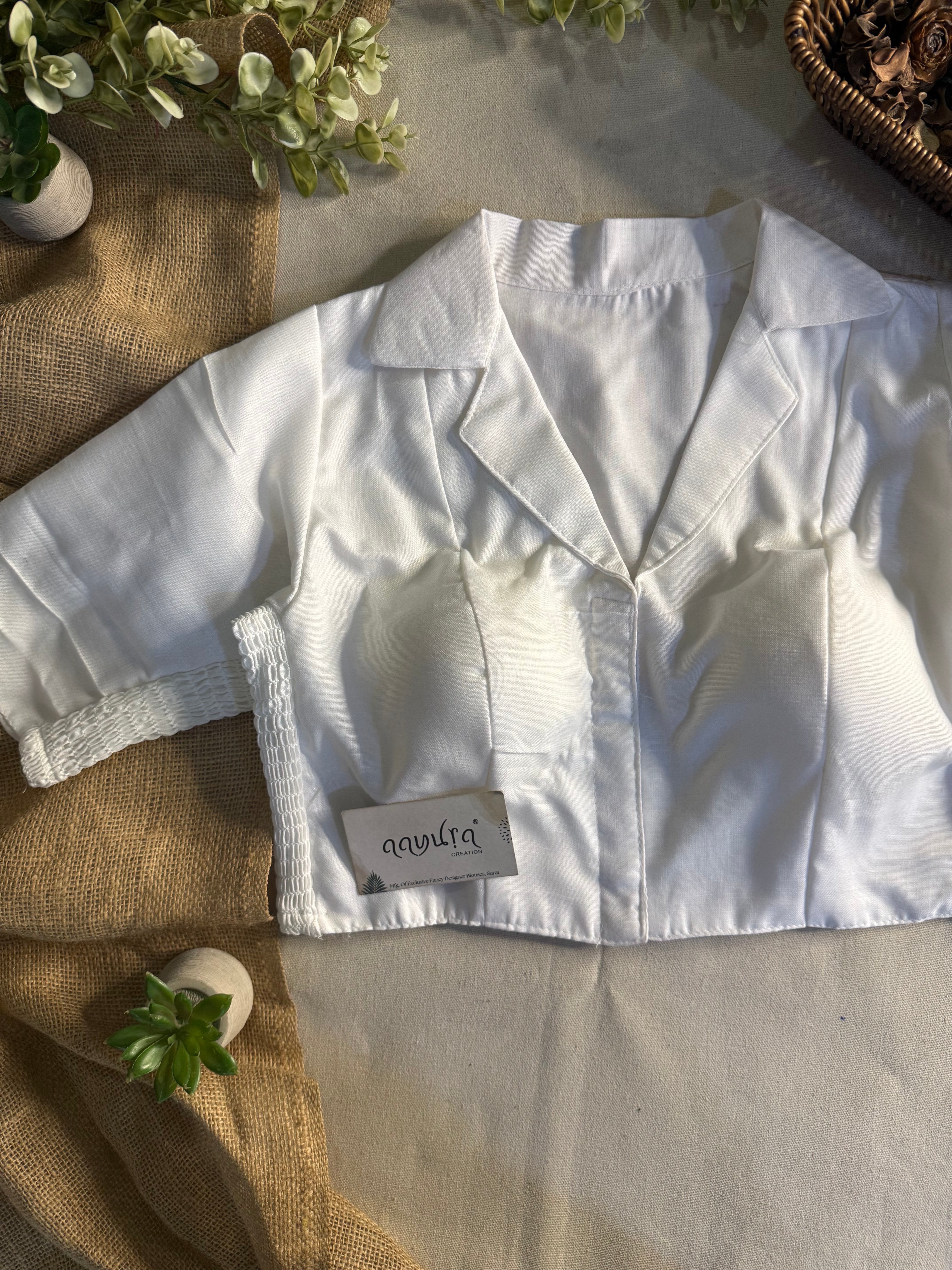 Comfort Fit Cotton Coller Blouse