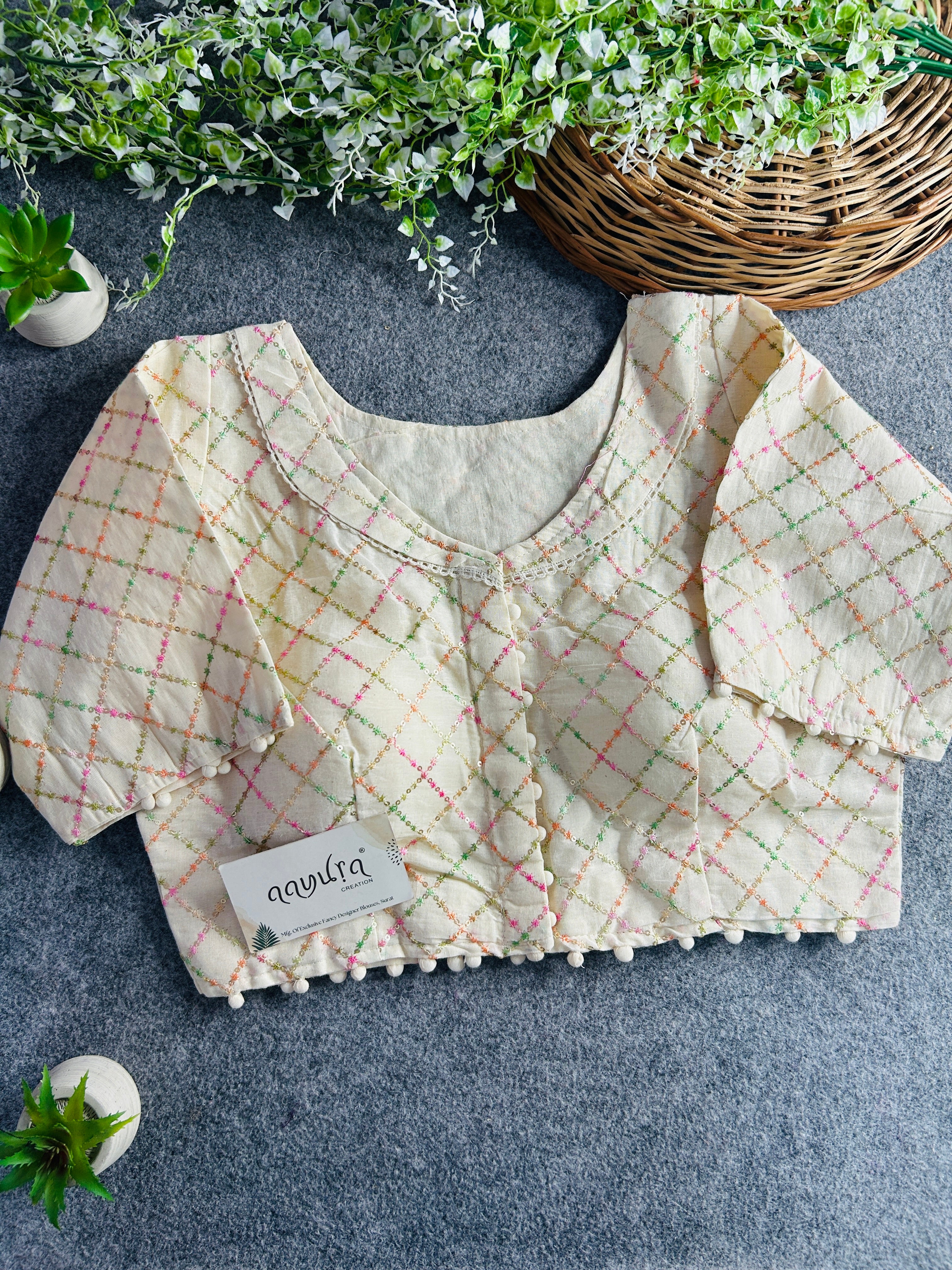 Khadi Cotton Collar Blouse