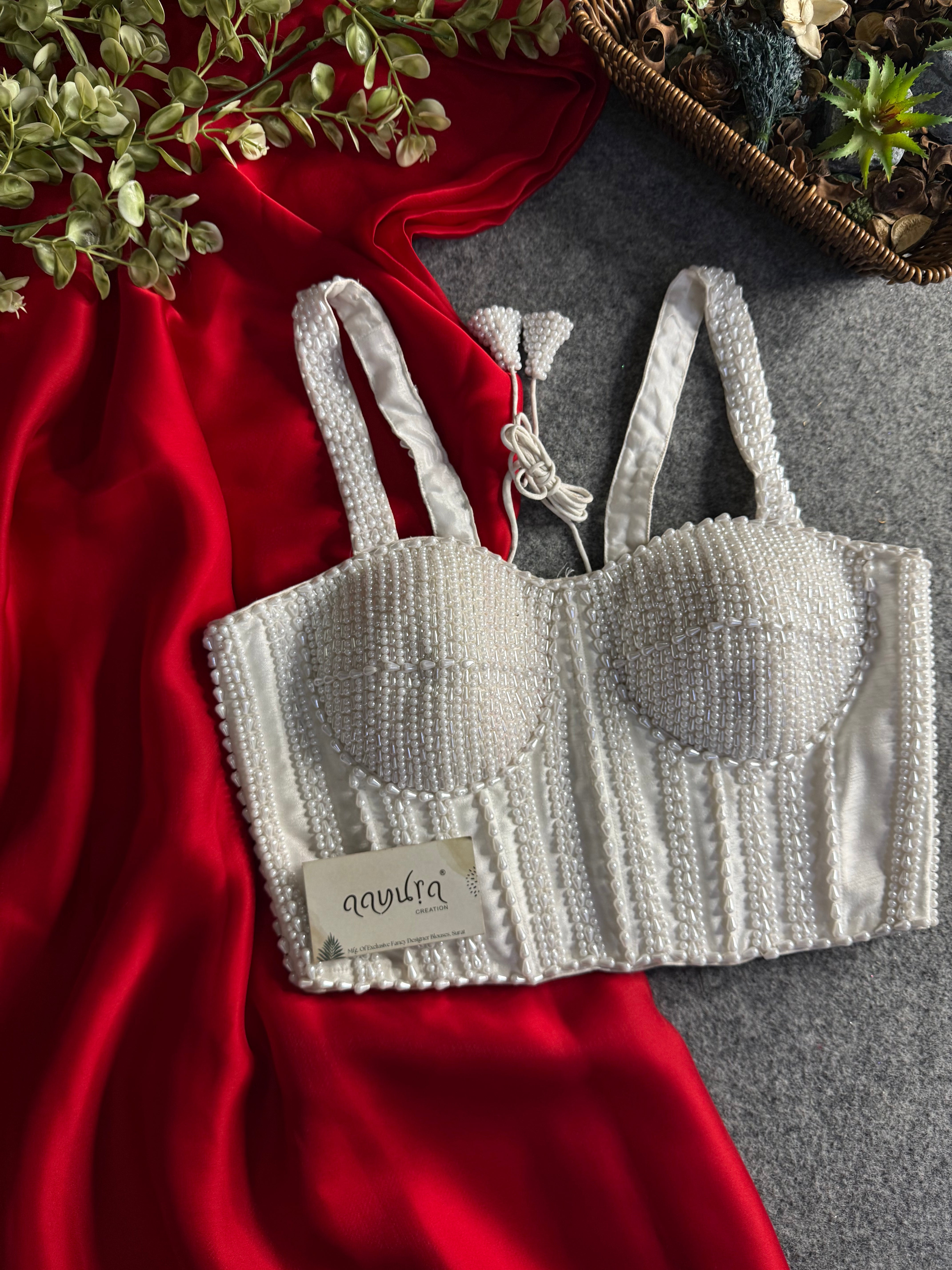 Aleena Pearl Bloom Satin Silk Ensemble