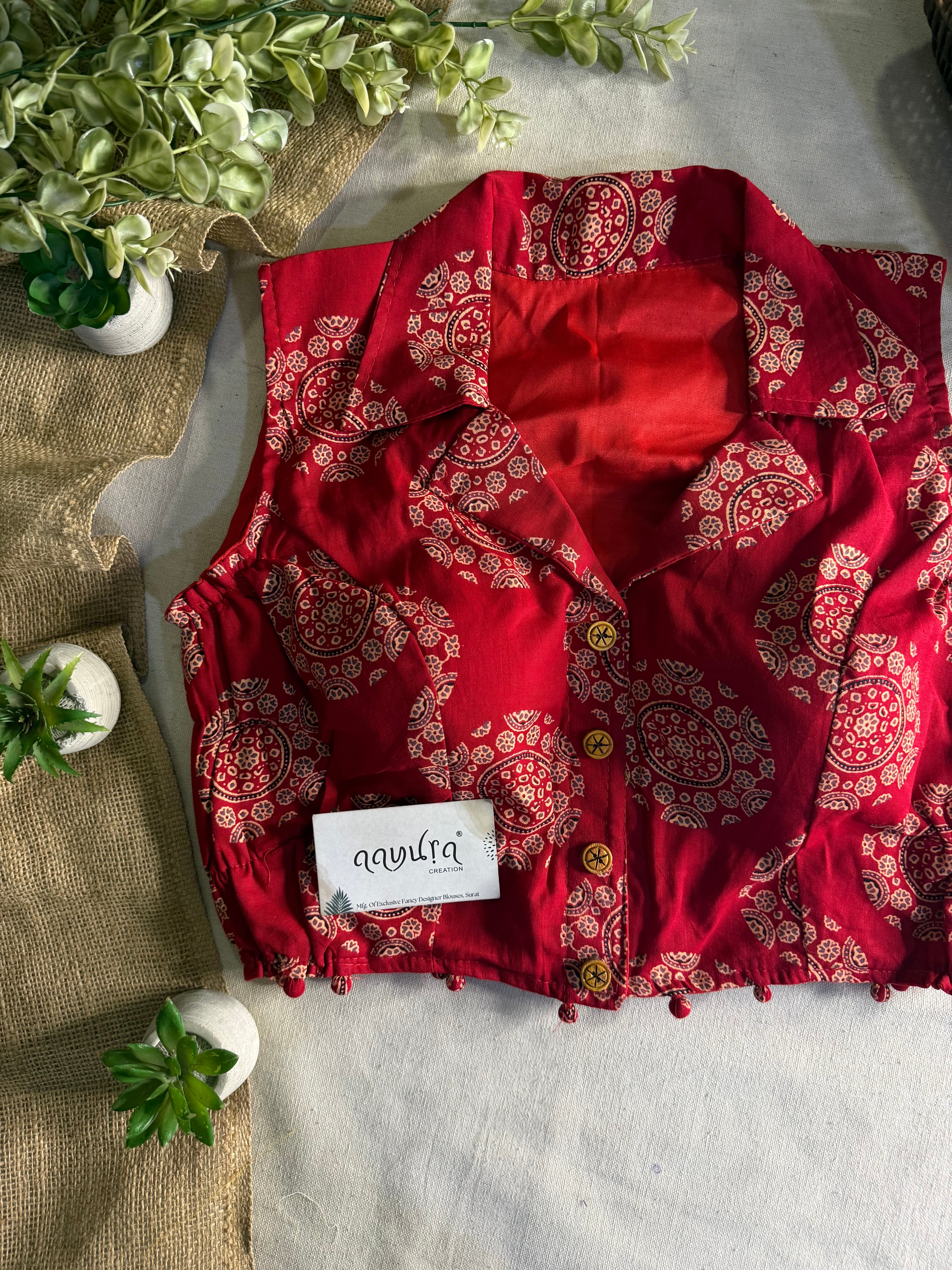 Ajrakh Streatchable Blouse