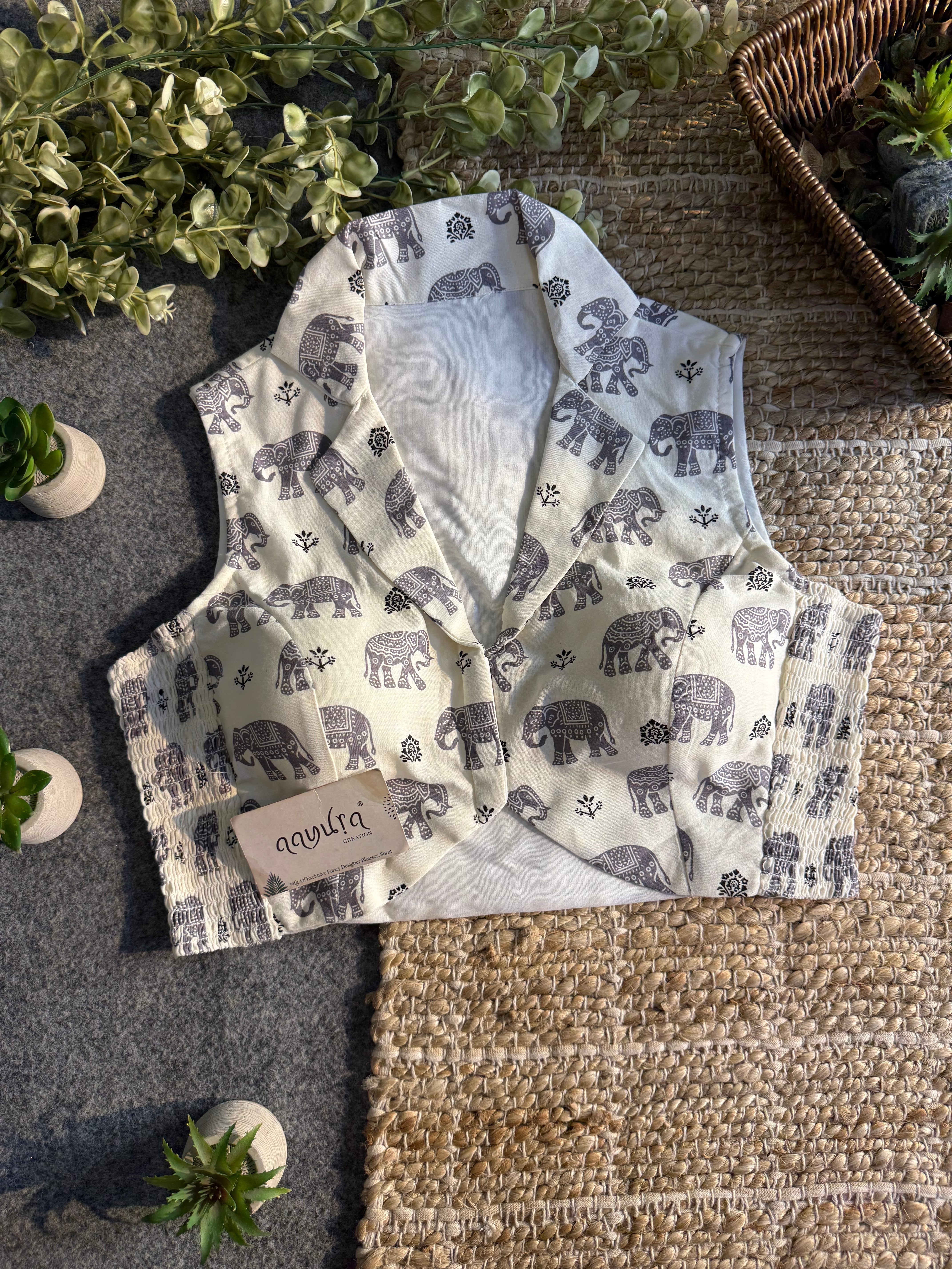 Stretch Hathi Print Blouse