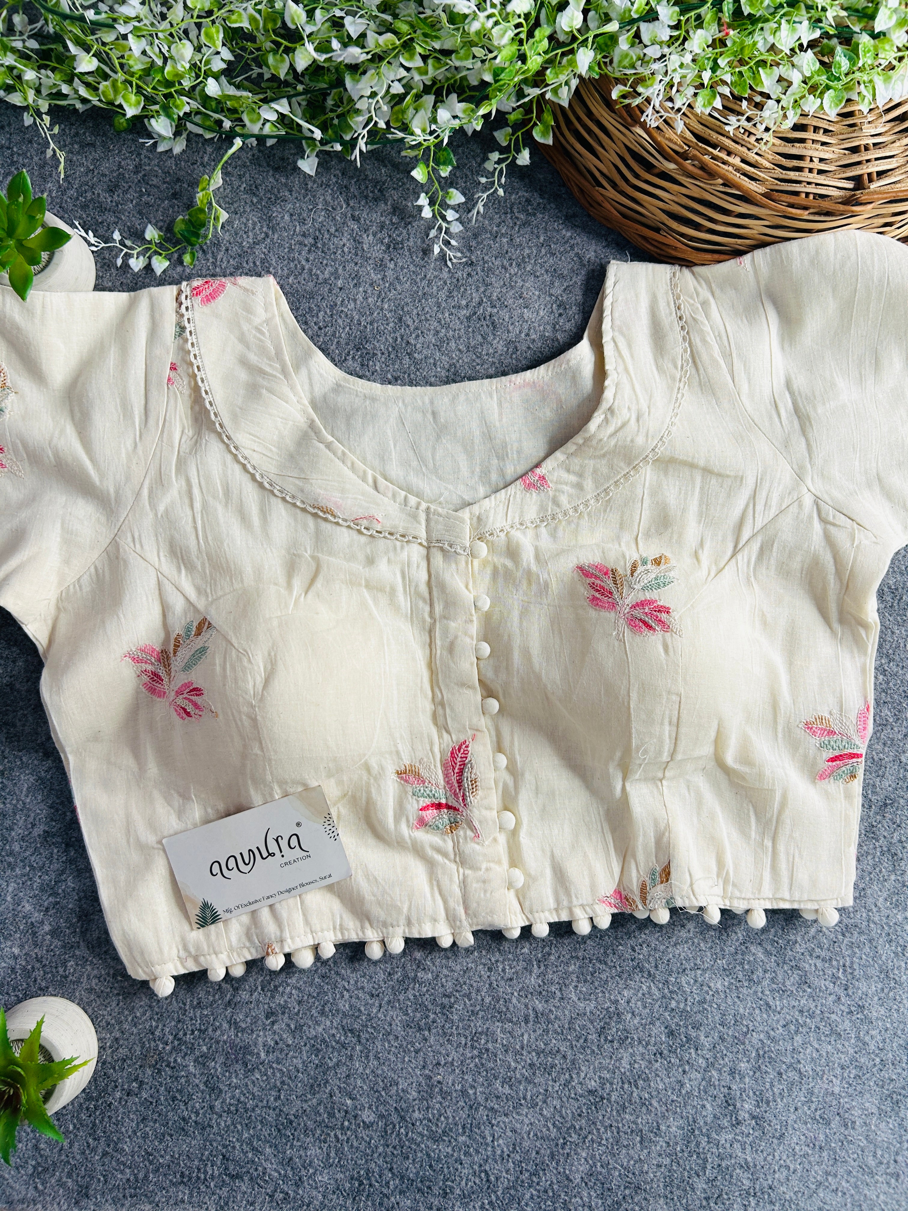 Khadi Cotton Collar Blouse