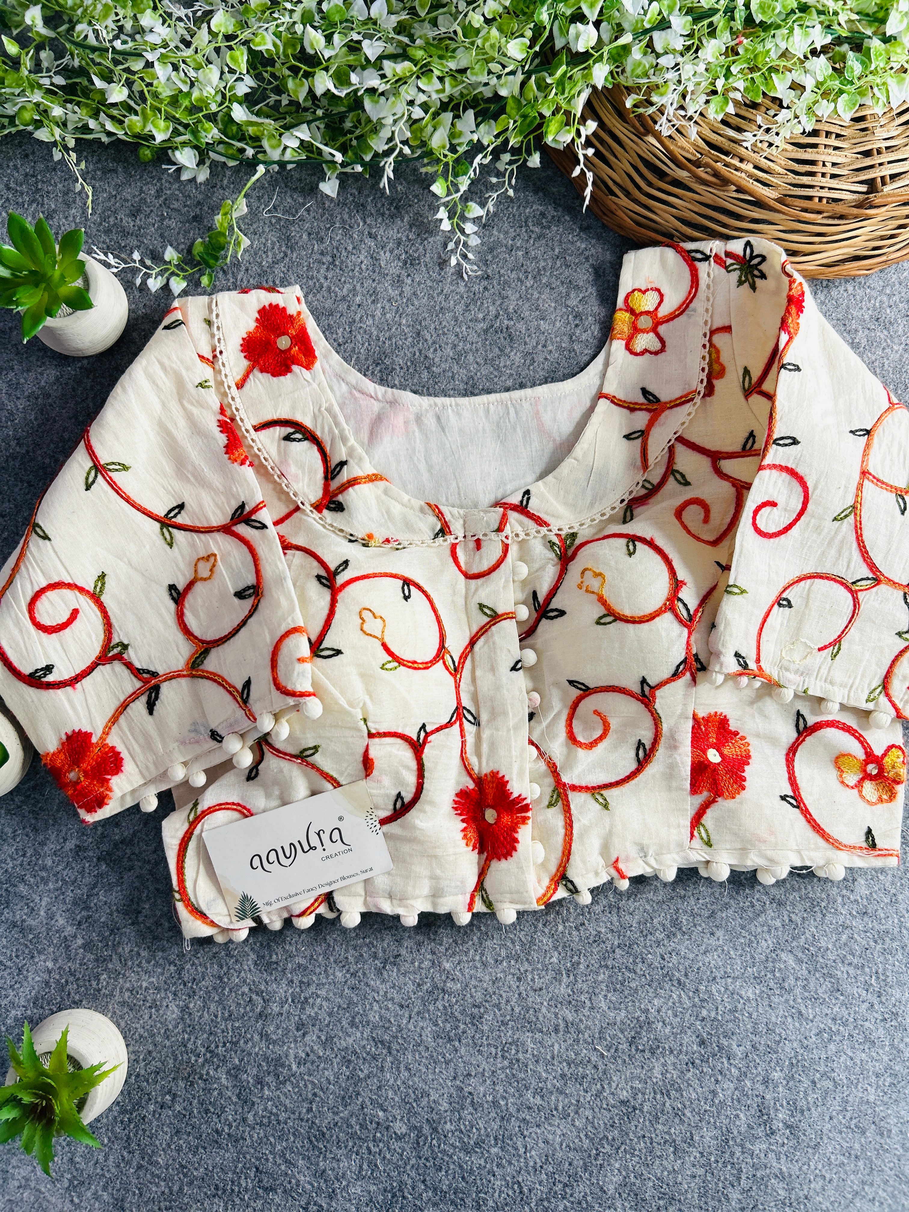 Khadi Cotton Collar Blouse