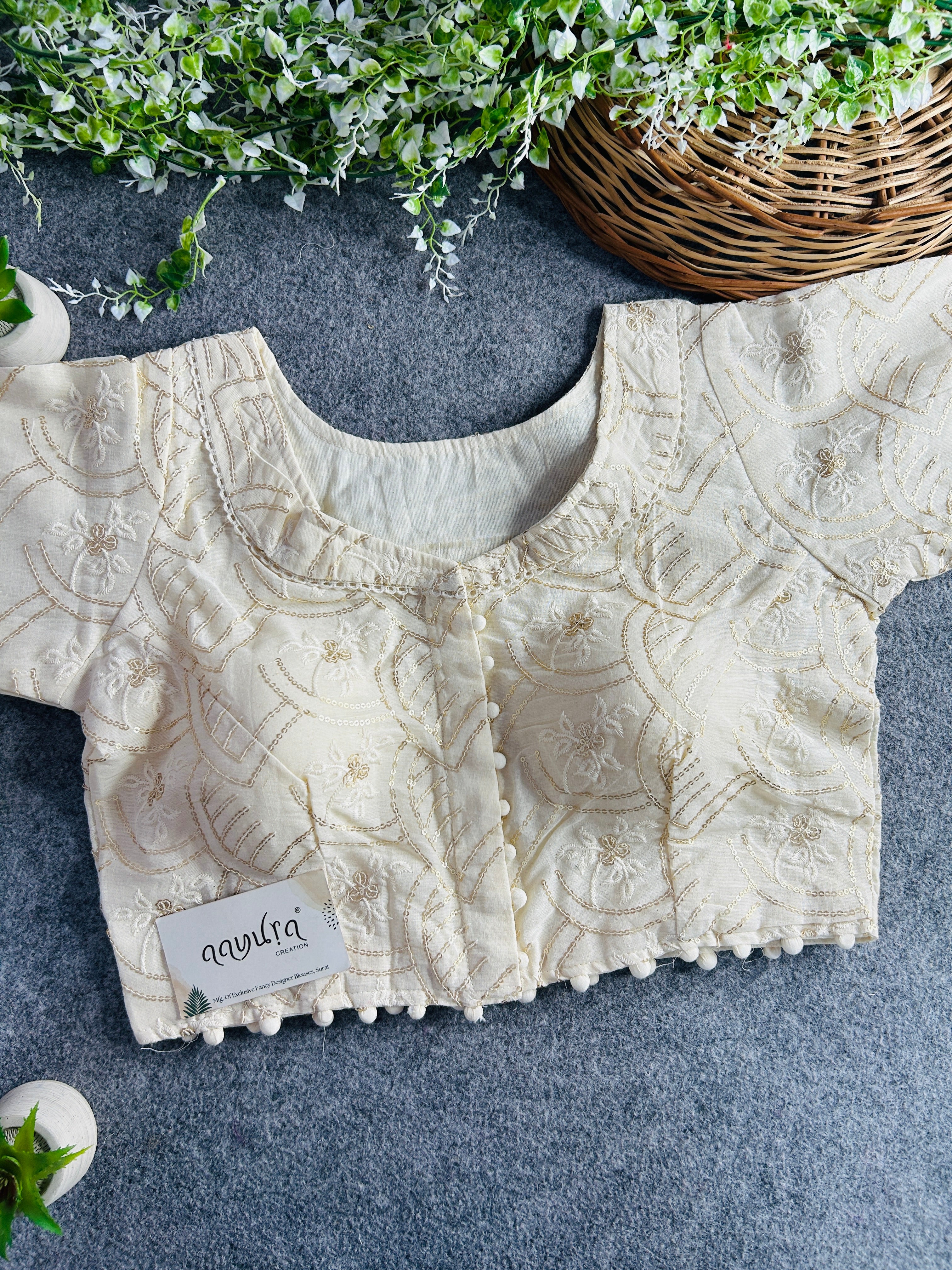 Khadi Cotton Collar Blouse