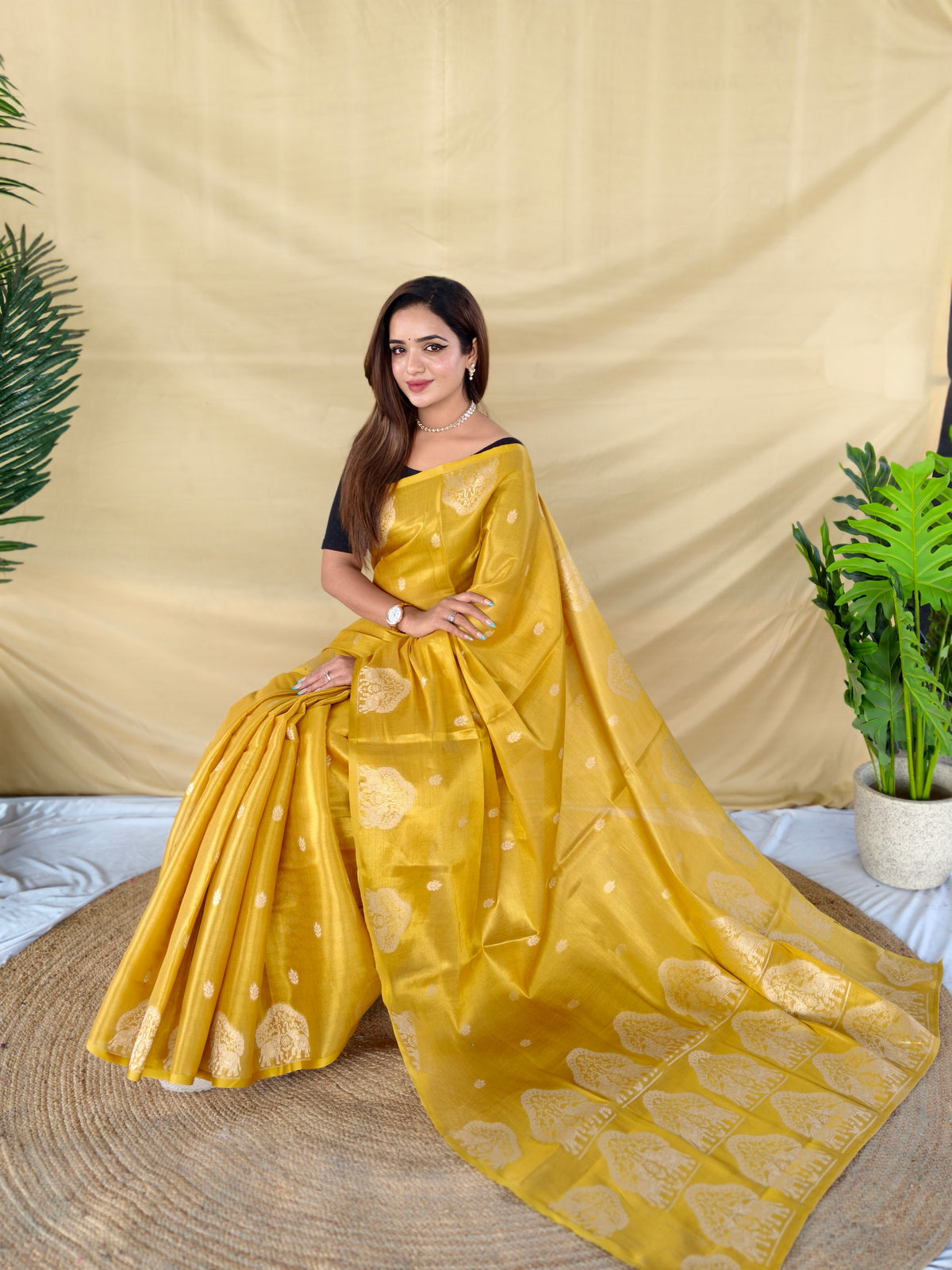 Saubhagyavati Premium Zari Tissue Saree