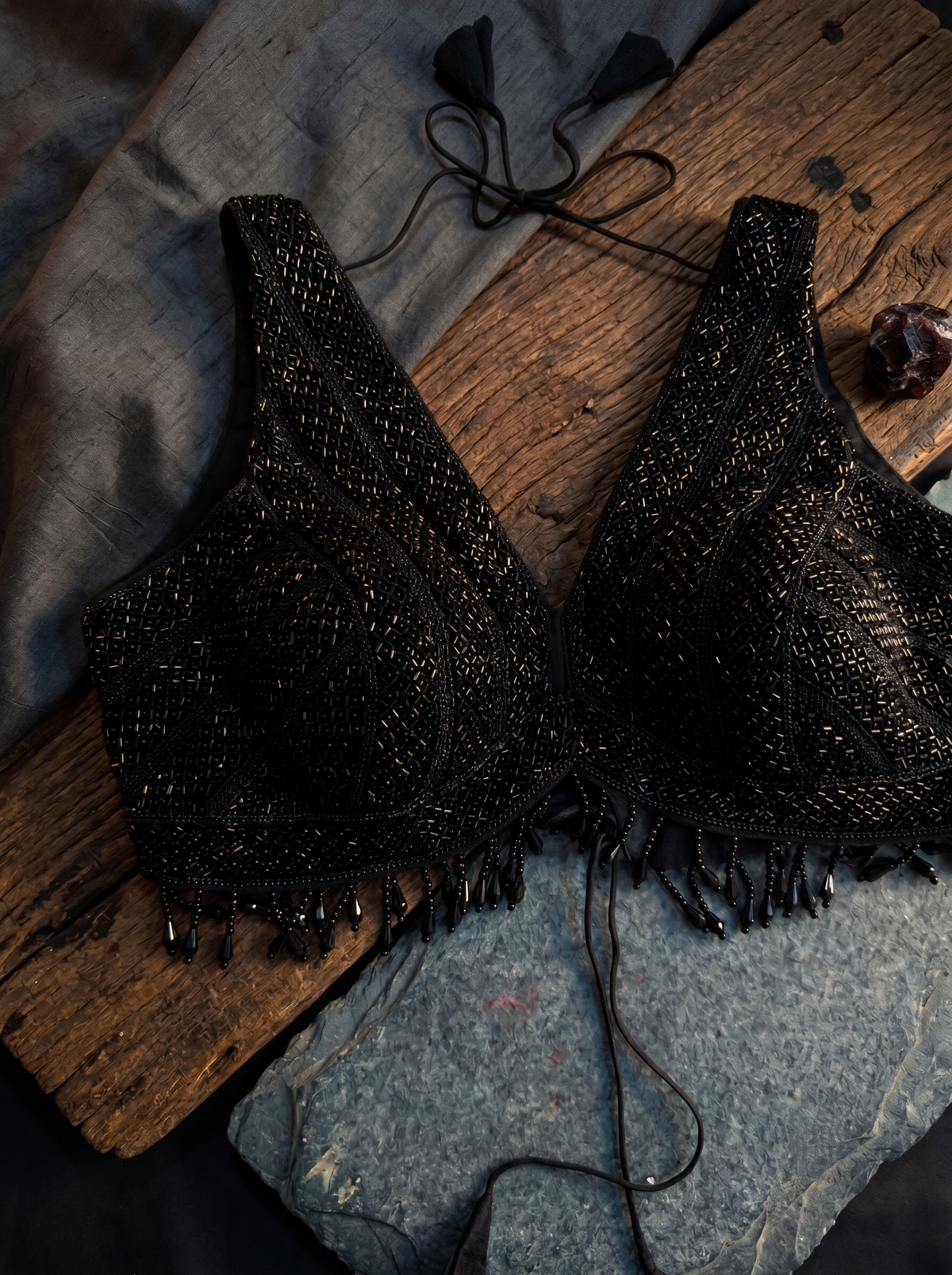 Shraddha Pearl Lace Work Blouse