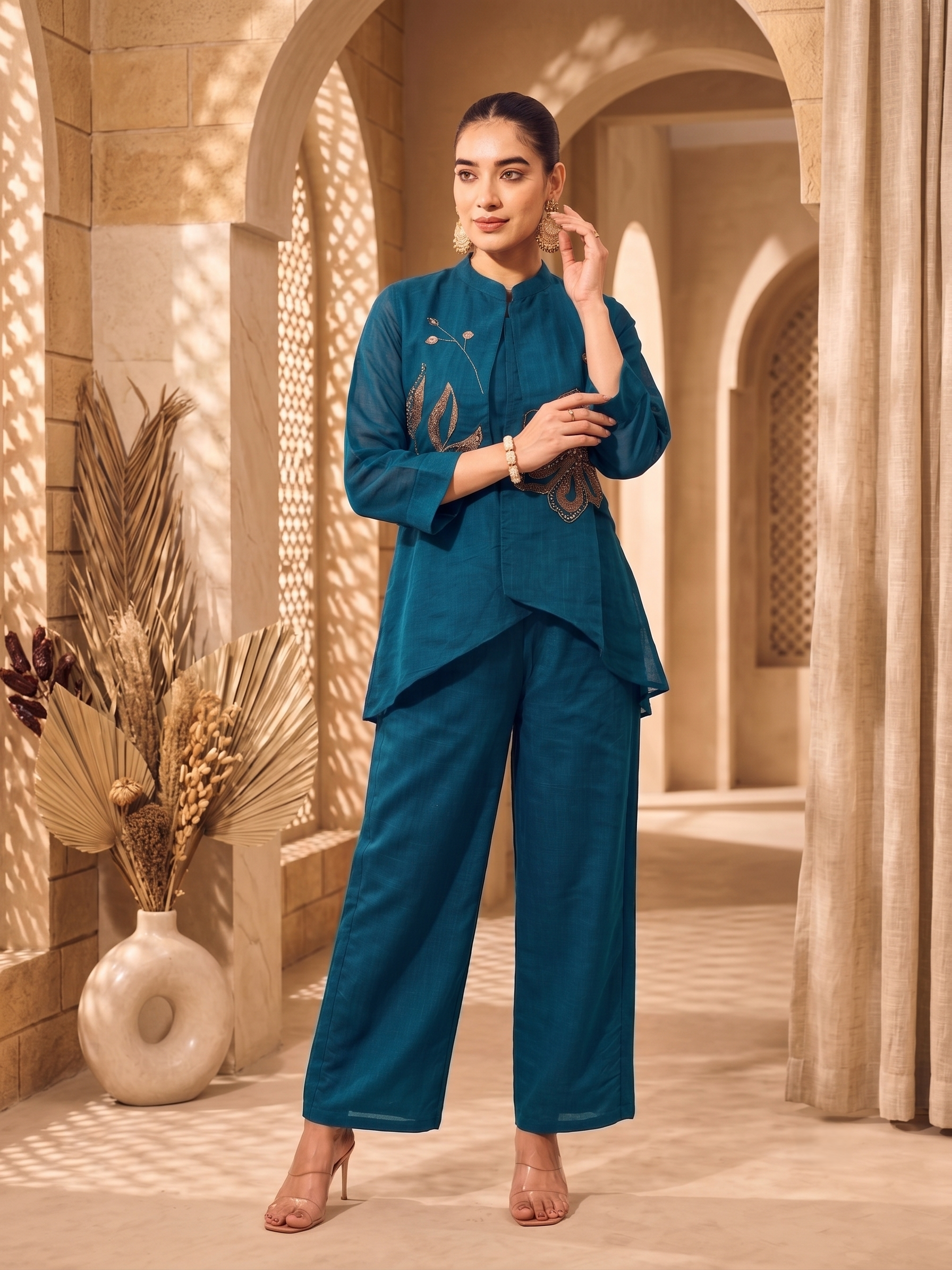 Zarifa Mal Chanderi Co-Ord Set
