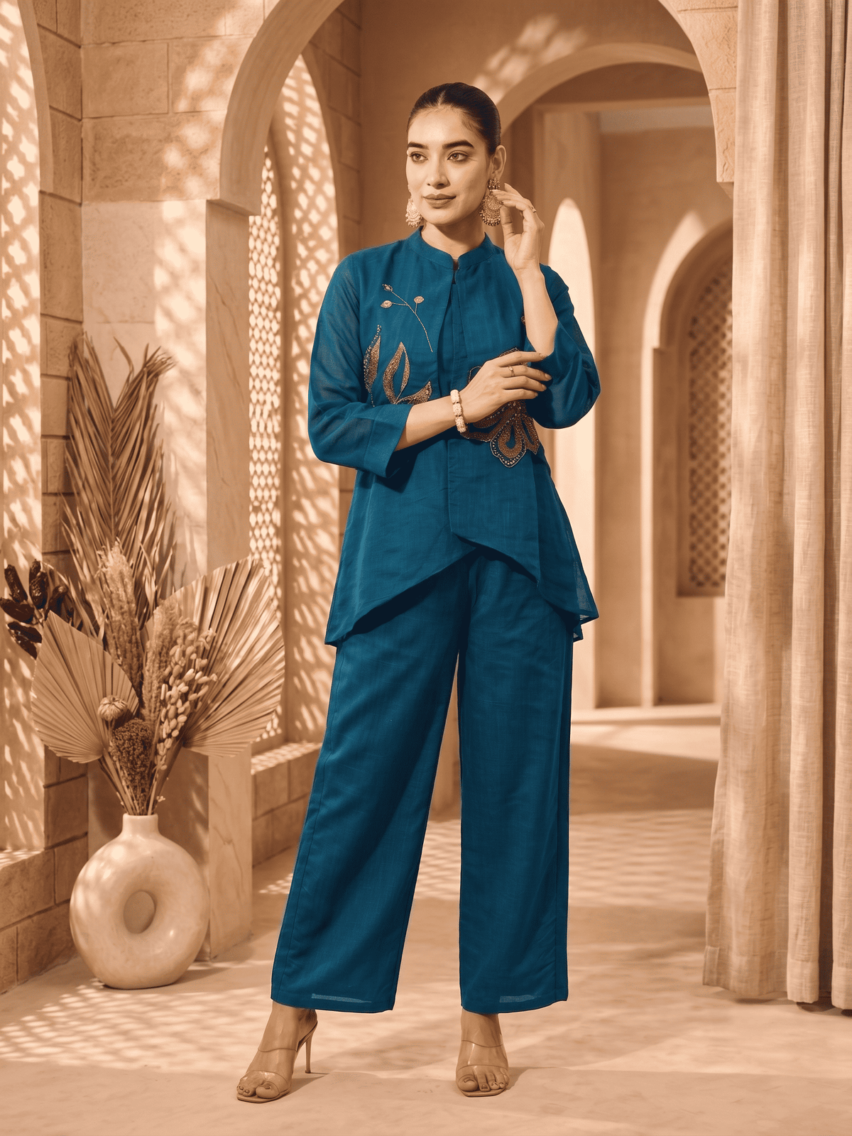 Zarifa Mal Chanderi Co-Ord Set