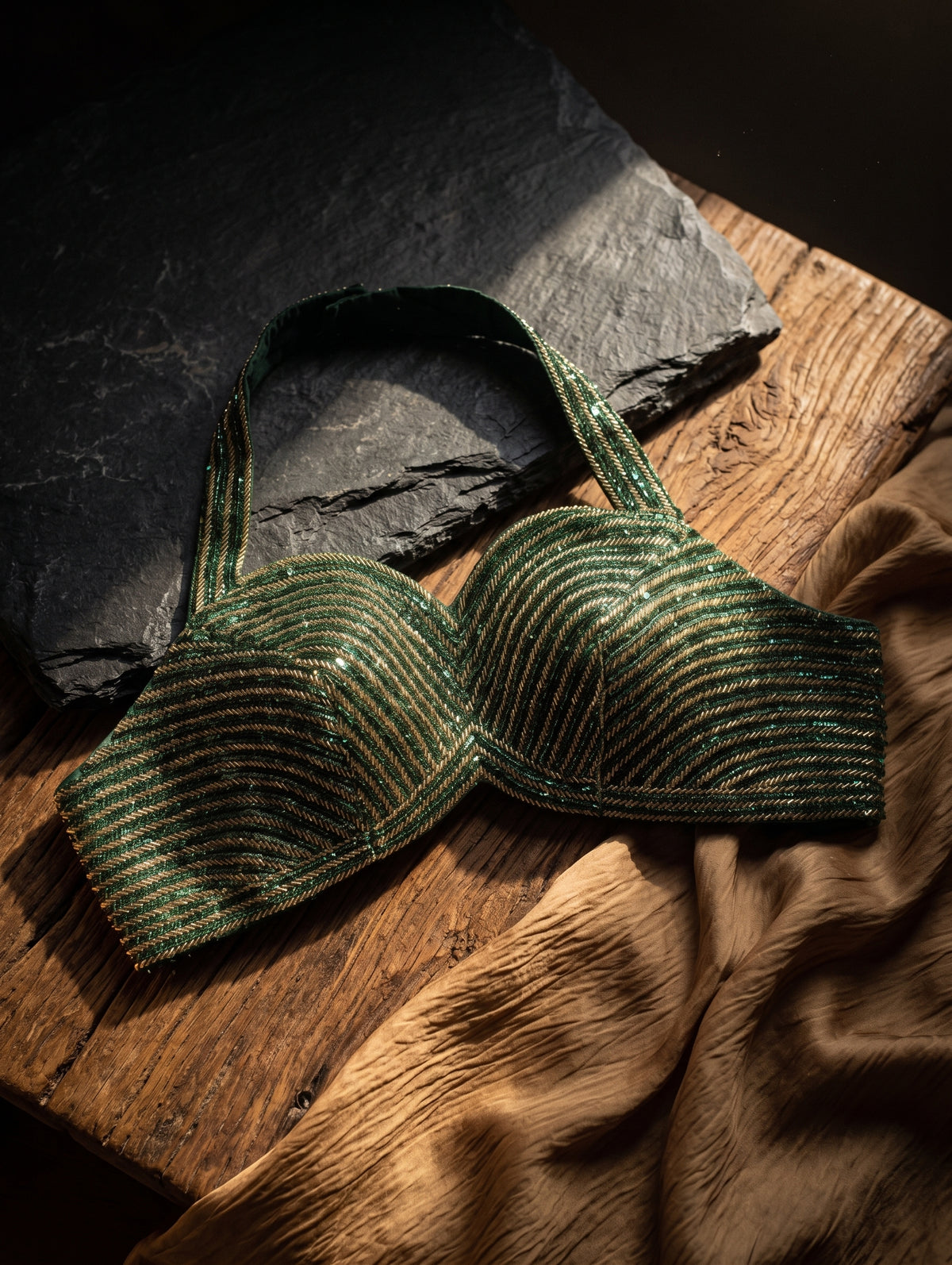 Luxe Silk Handcrafted Halter Neck Blouse