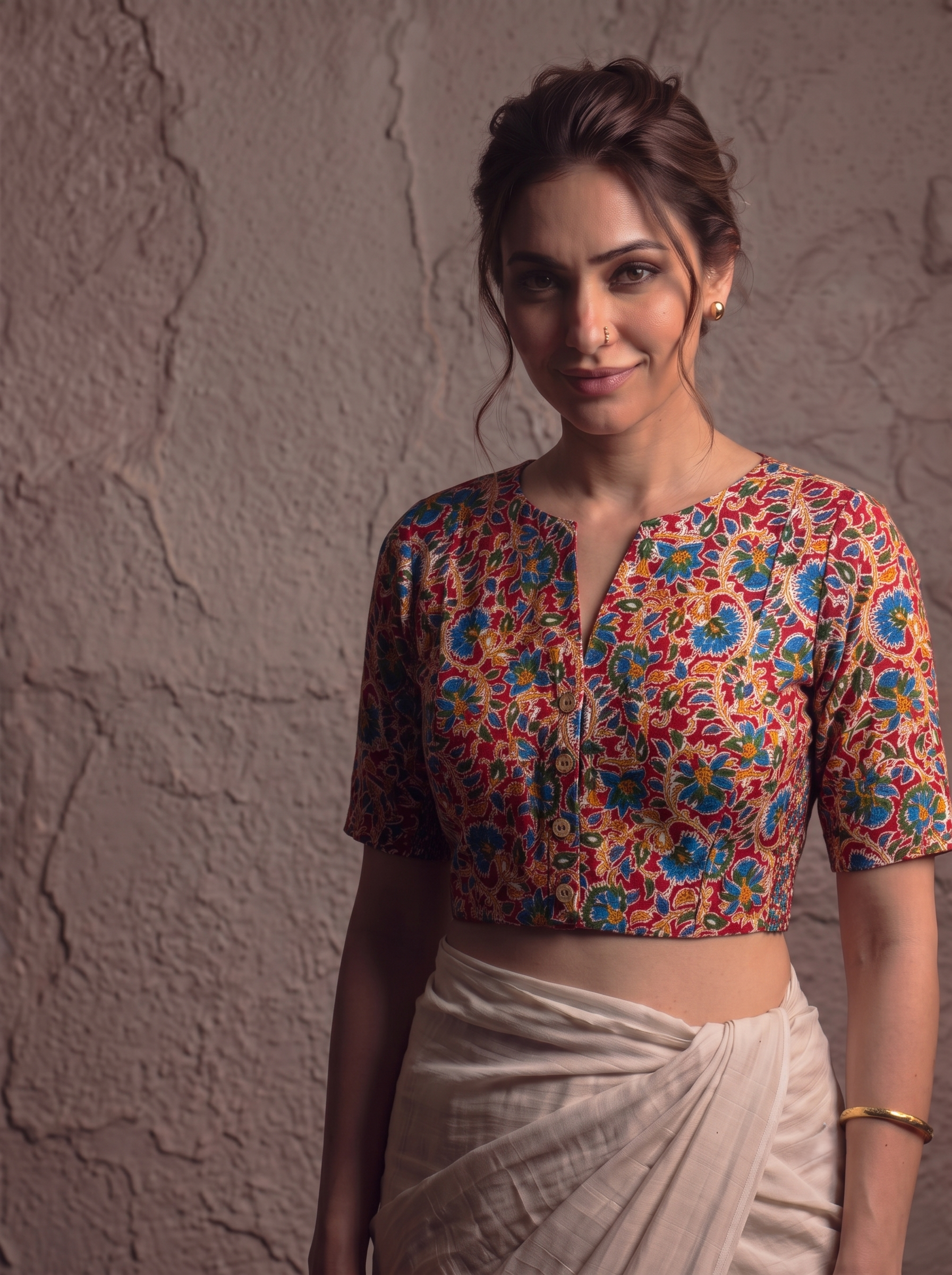 Comfort Fit Cotton Print Blouse