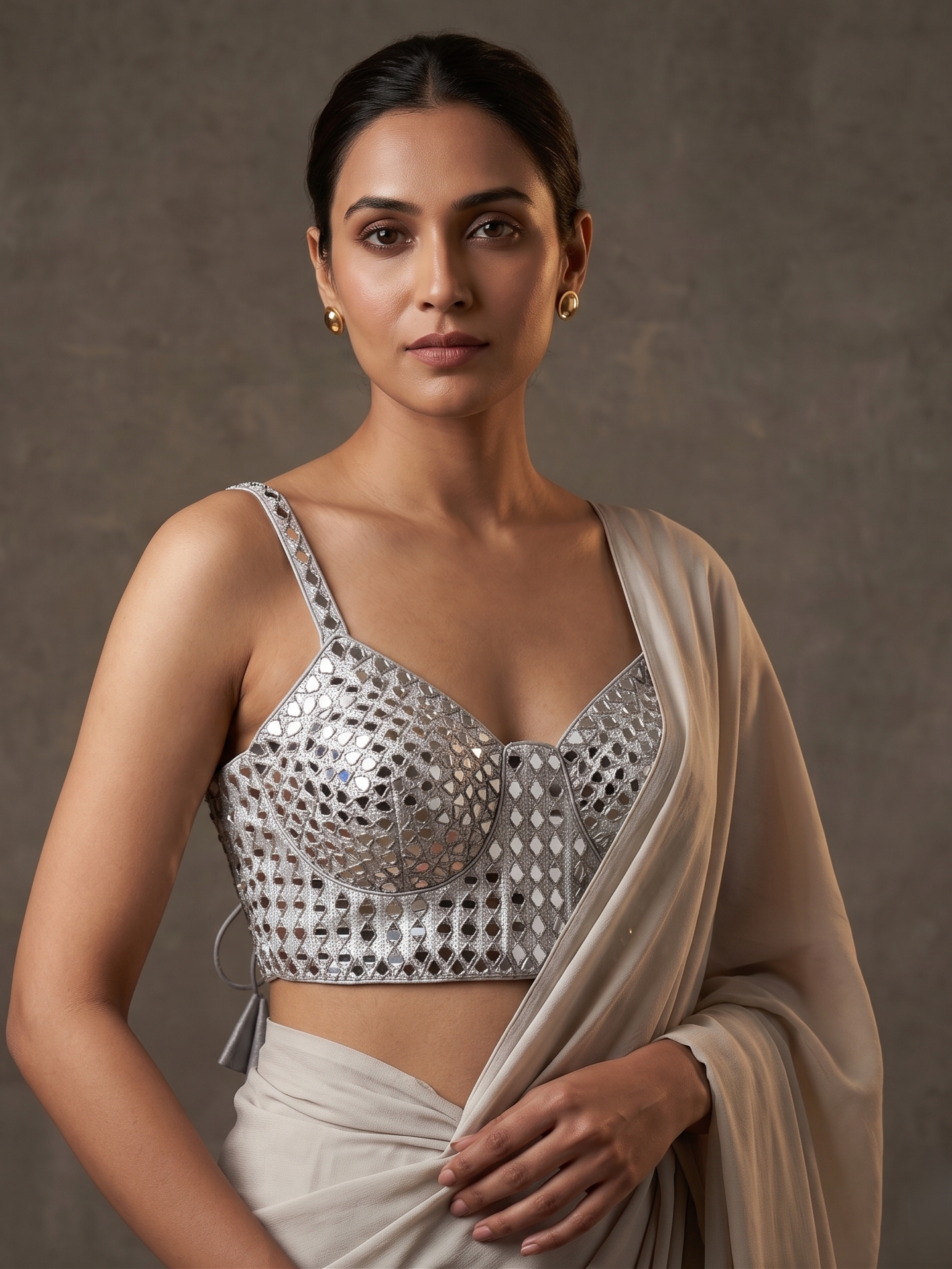 JASHN MIRROR WORK STRAP BLOUSE