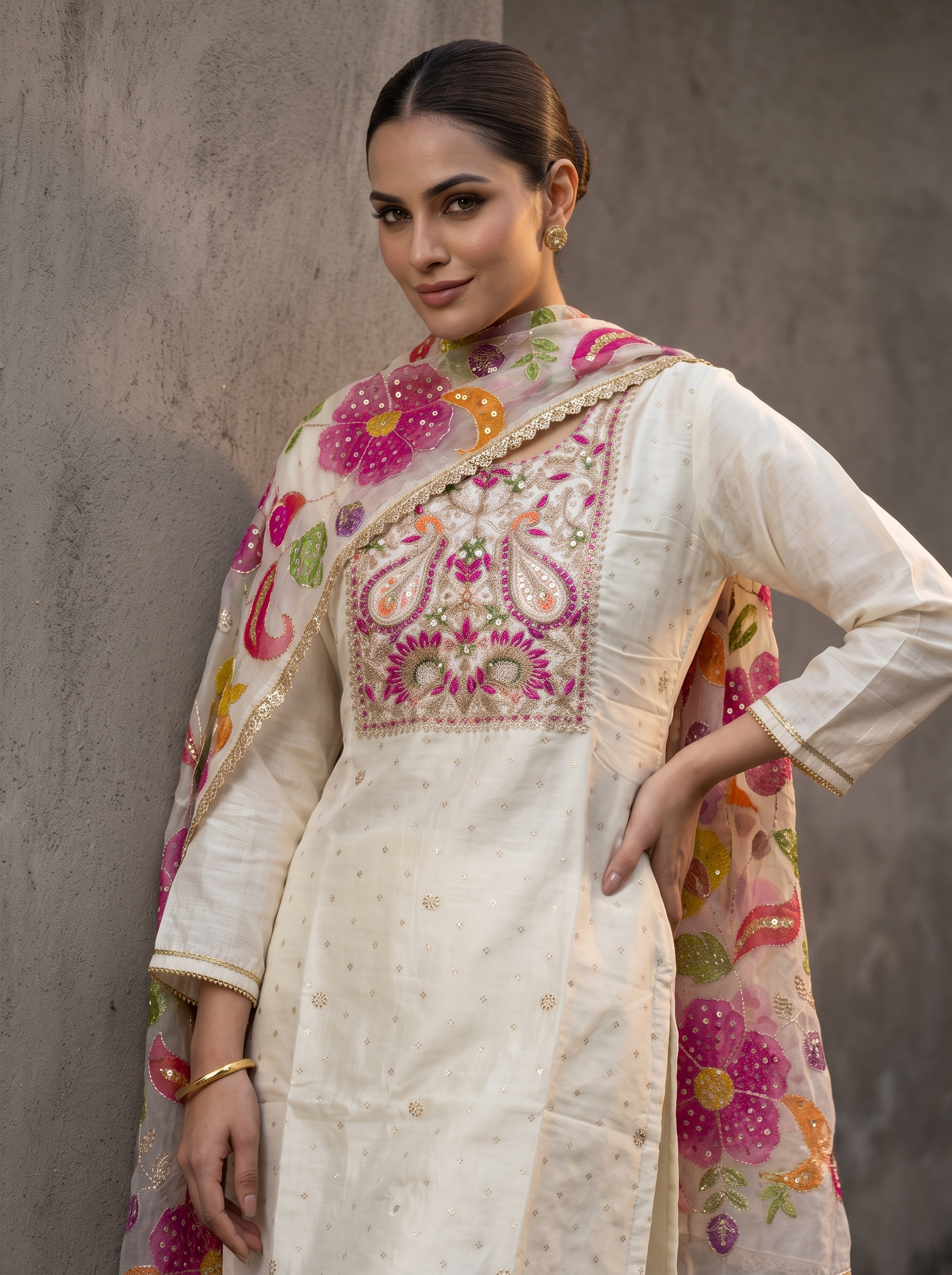 Gulnaar Beads & Zari Sharara Set