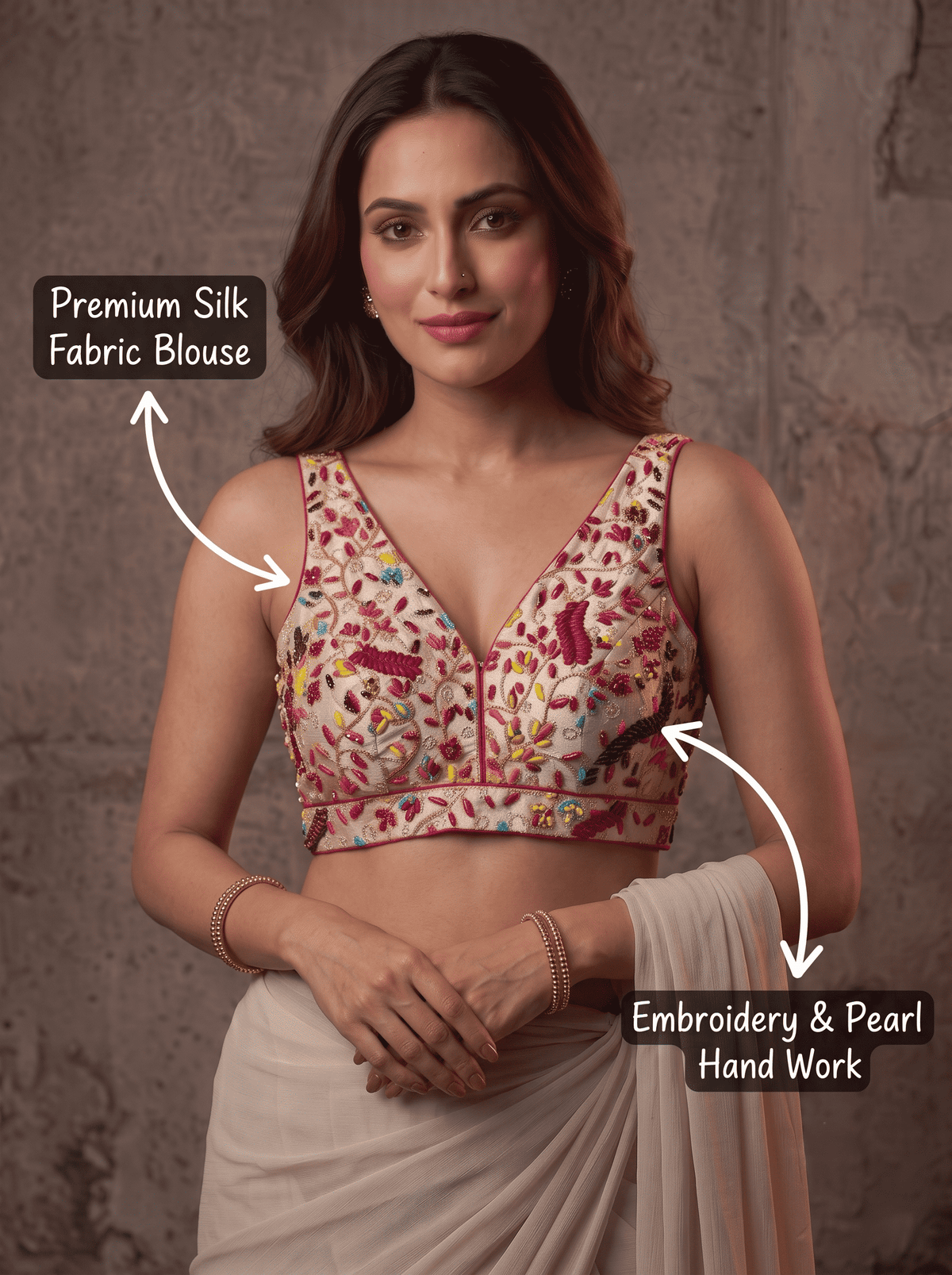Pearl Aura V-Neck Blouse