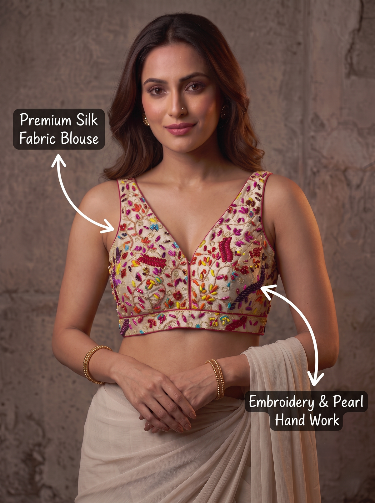 Pearl Aura V-Neck Blouse