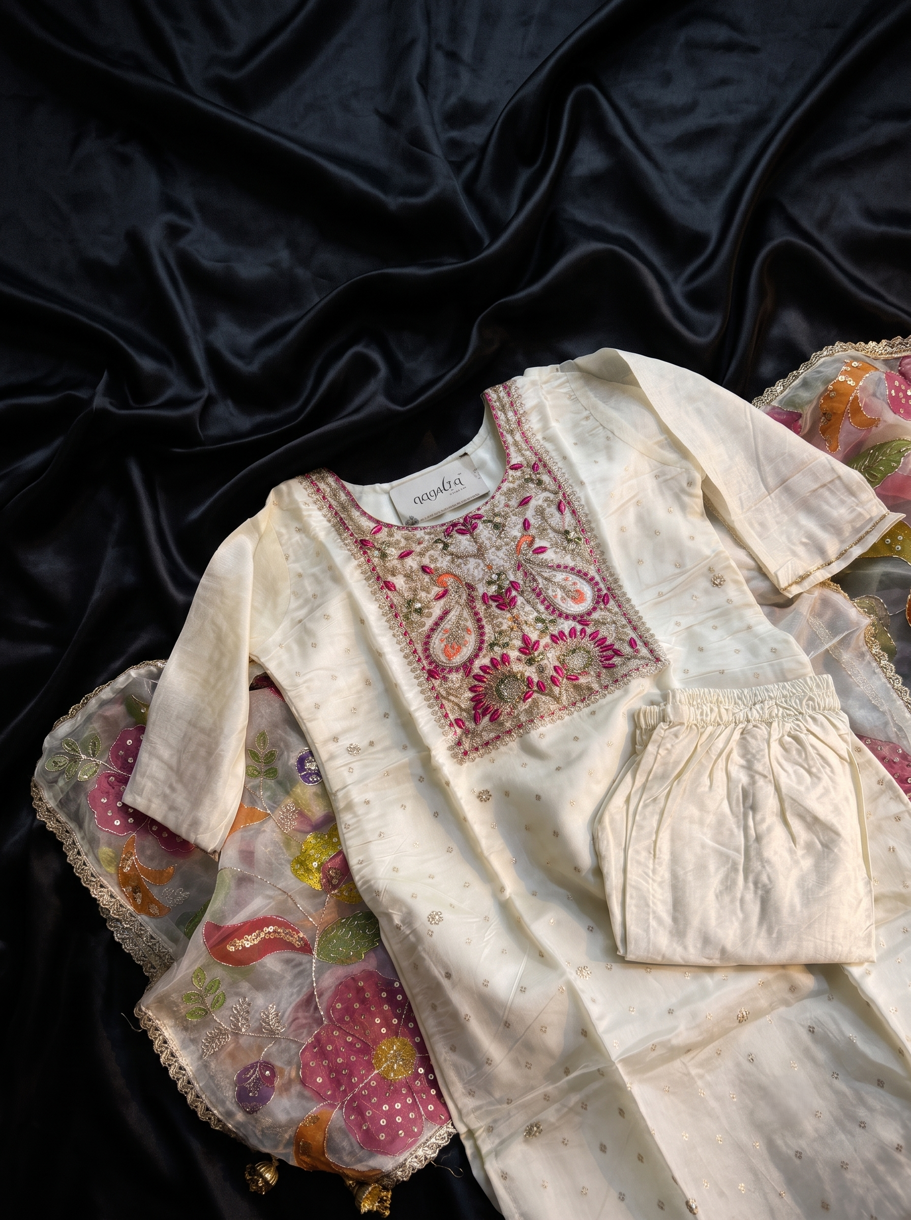 Gulnaar Beads & Zari Sharara Set