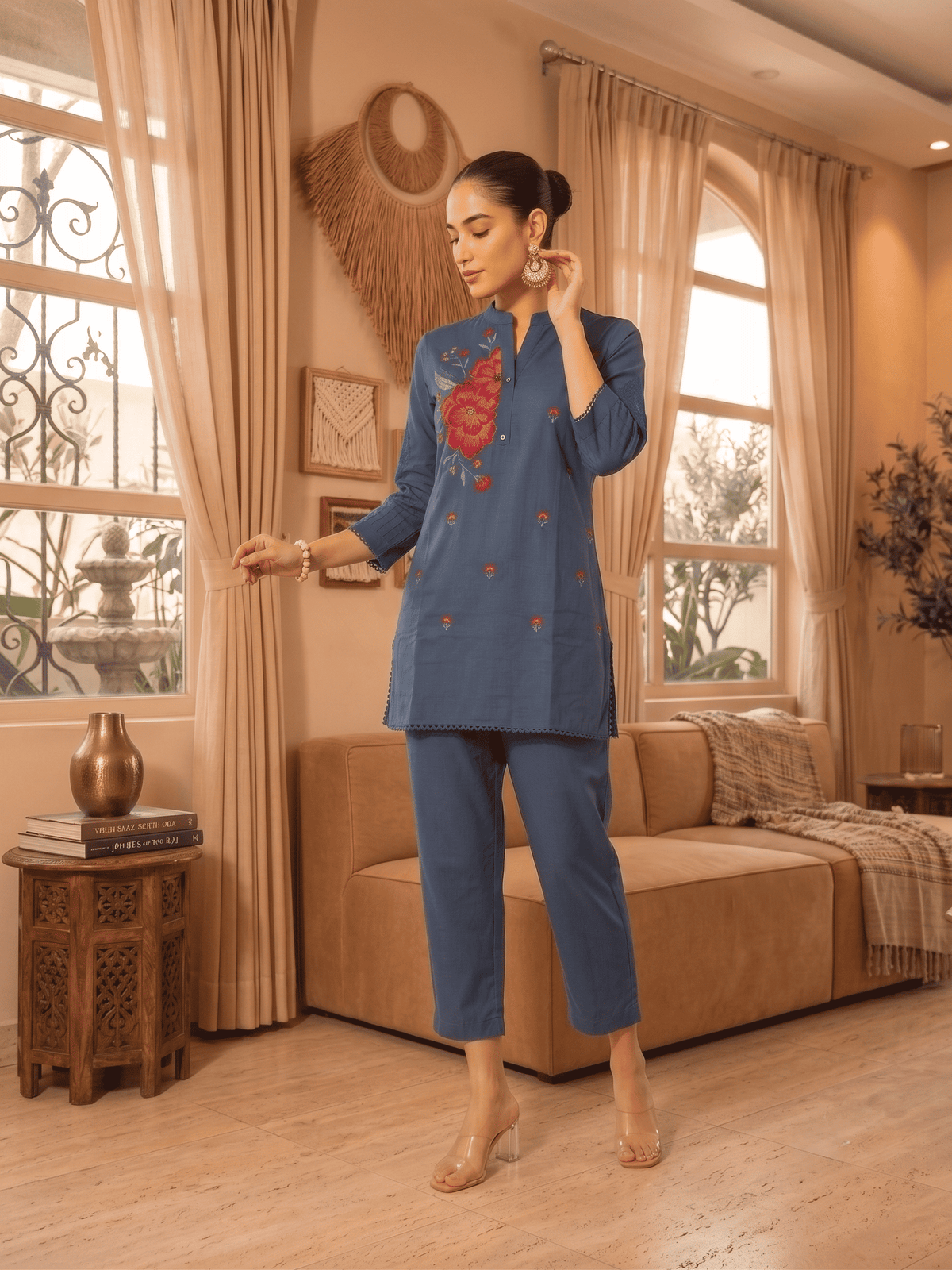 Noor Multi Threadwork Co-Ord Set