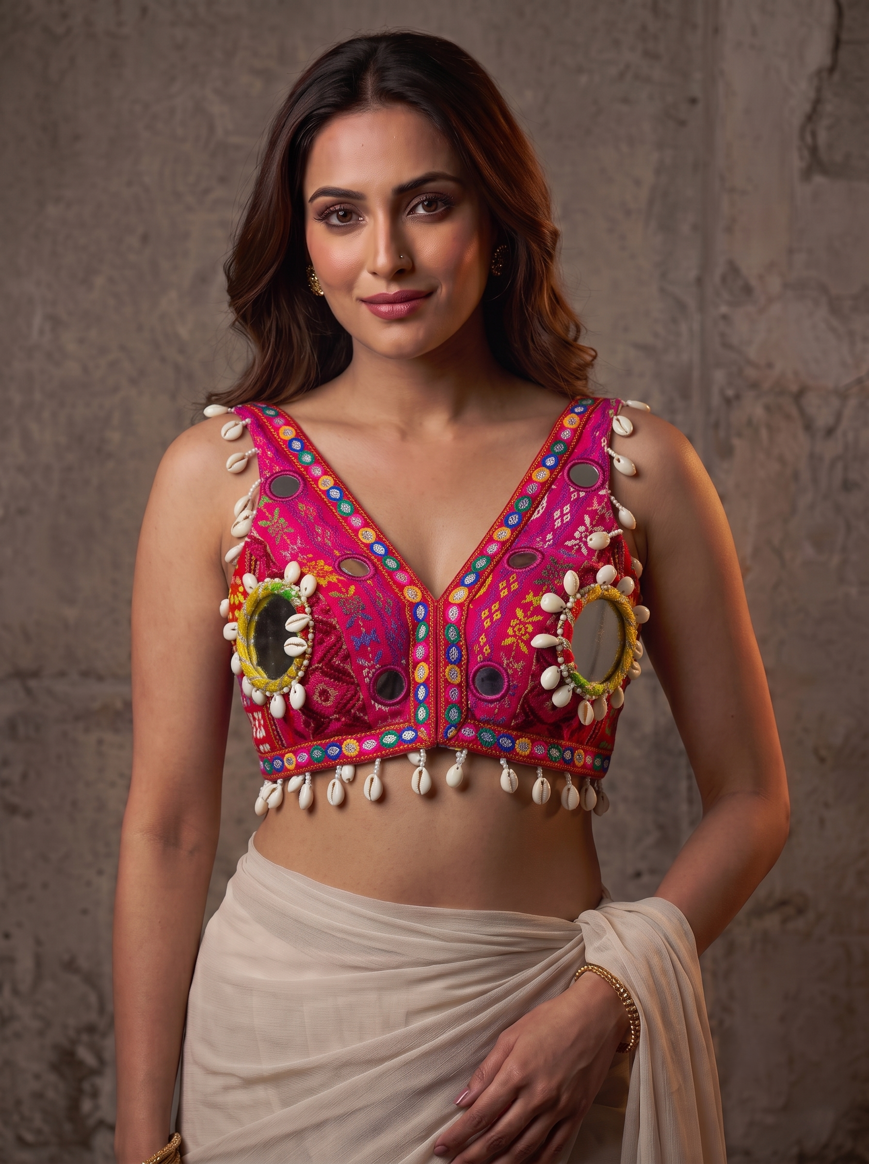Navratna Mirror & Shell Blouse