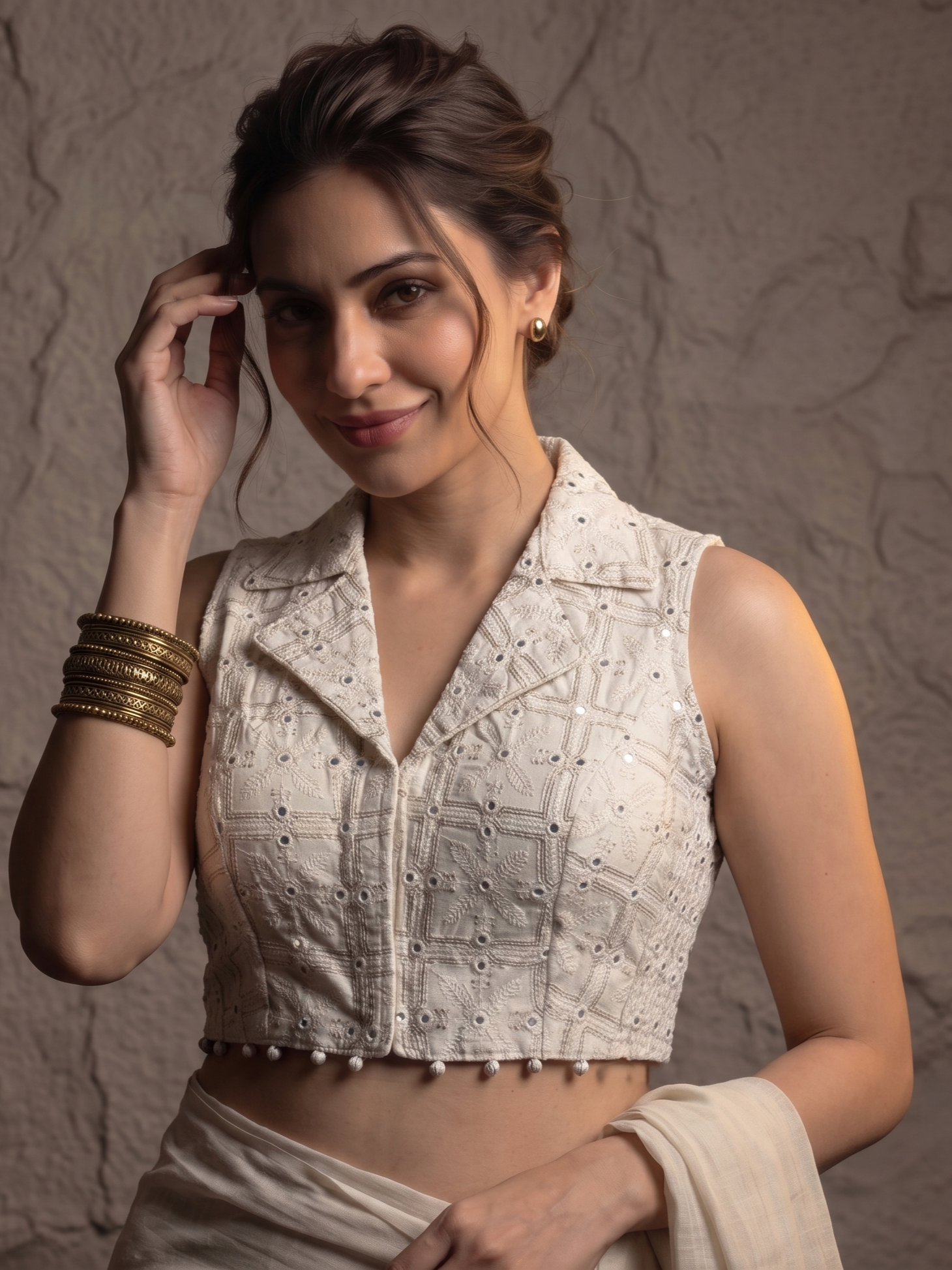 Regal Threadwork Collar Blouse