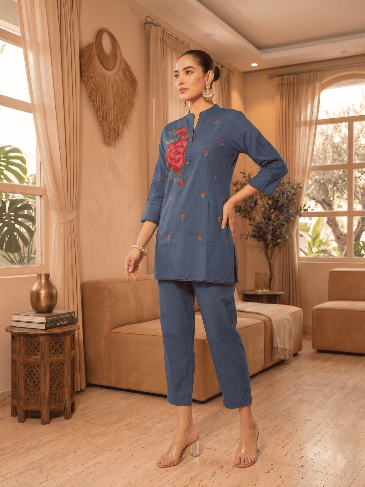 Noor Multi Threadwork Co-Ord Set
