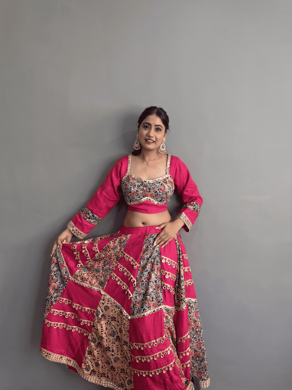 Traditional Lehenga with Mirror Blouse