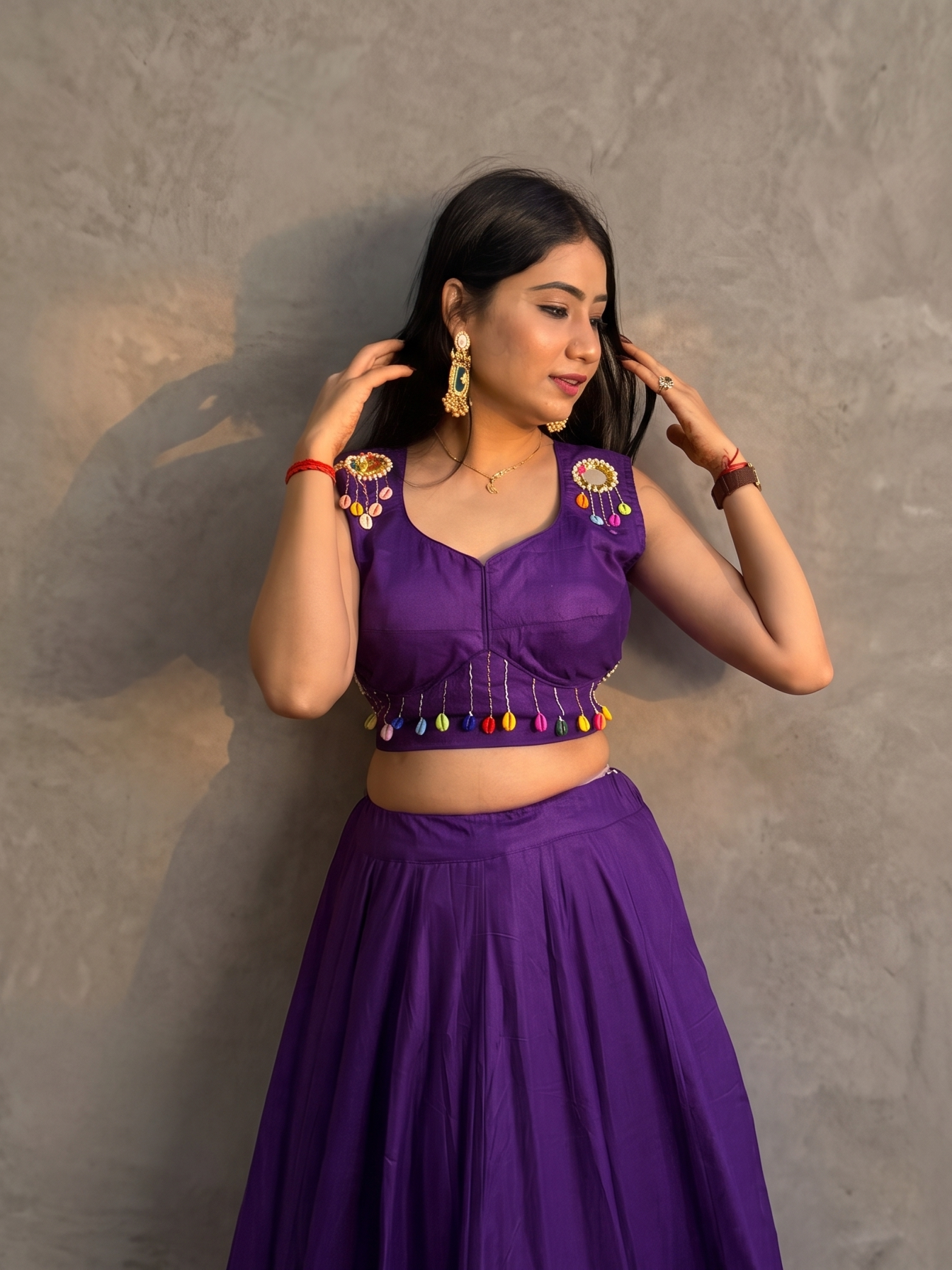 Vaanya Shell & Mirror Lehenga