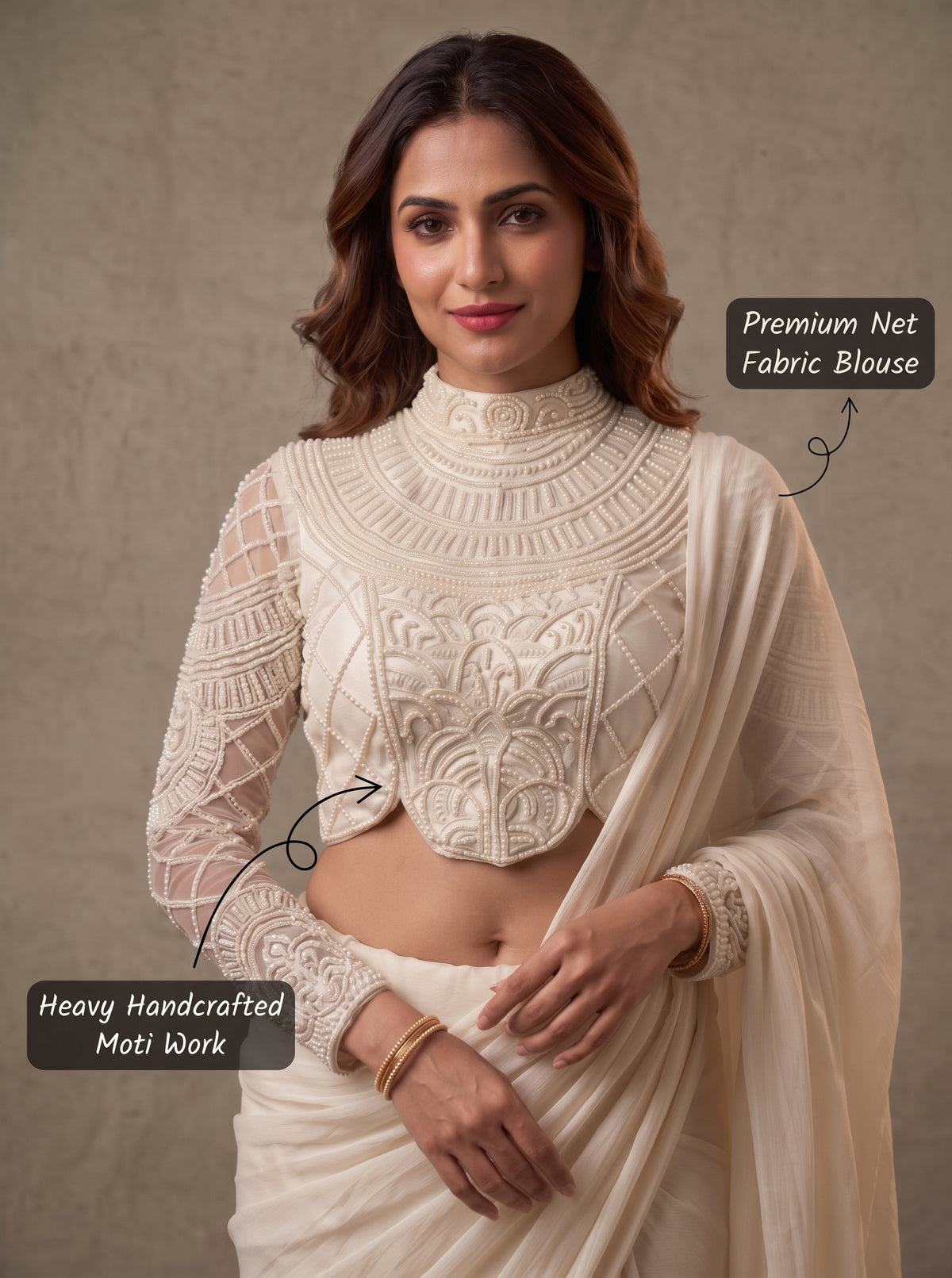 Moti Royale Net Full Sleeves Blouse