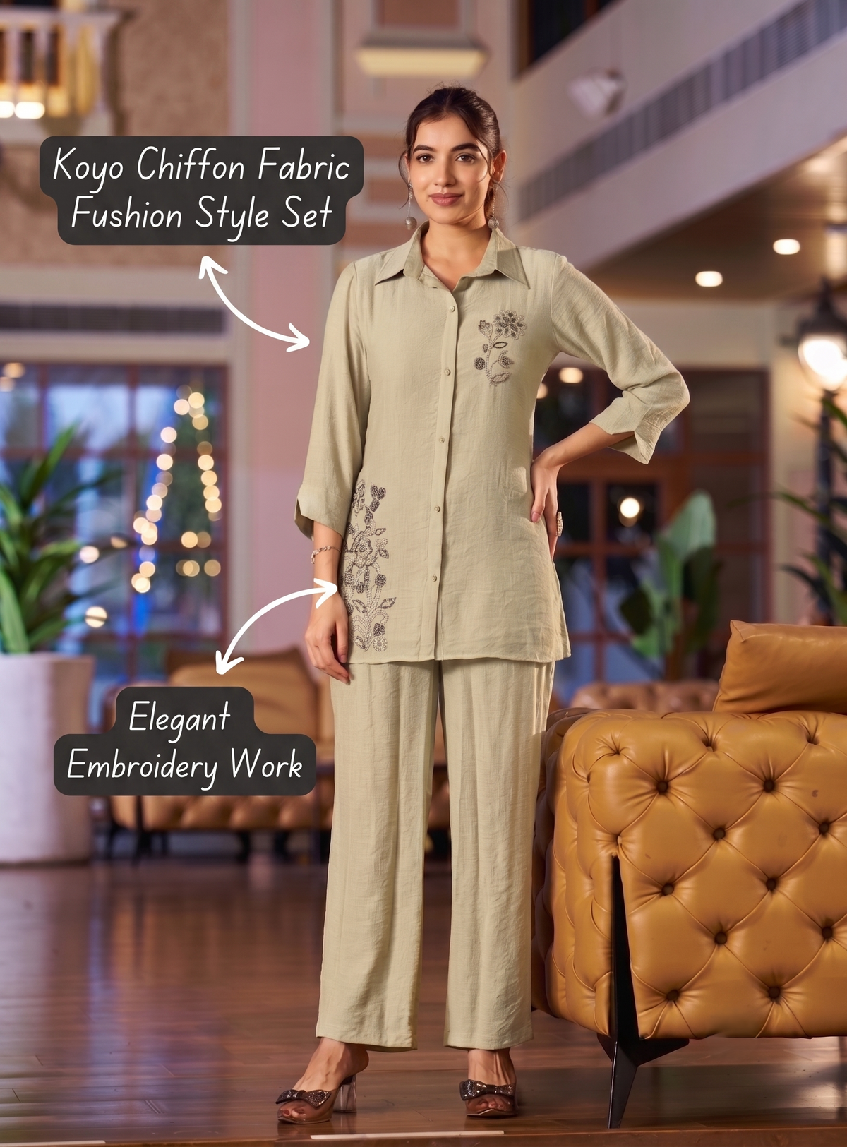 Luxe Koyo Chiffon Co-Ord Set